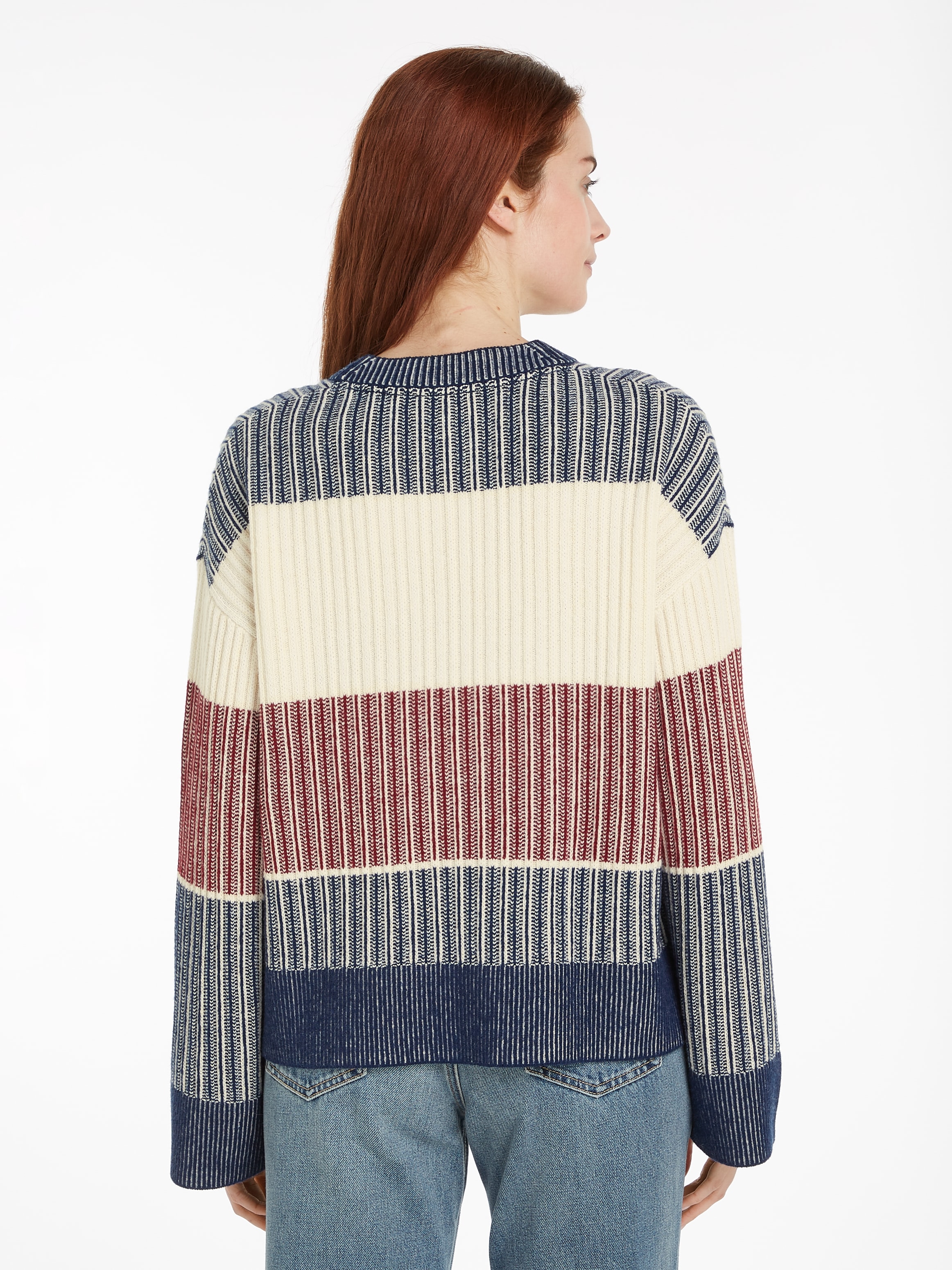 Tommy Hilfiger Strickpullover »GLOBAL STP ALL OVER SWEATER« Global Serie TH WOMEN,  mit Tommy Hilfiger Global Stripe