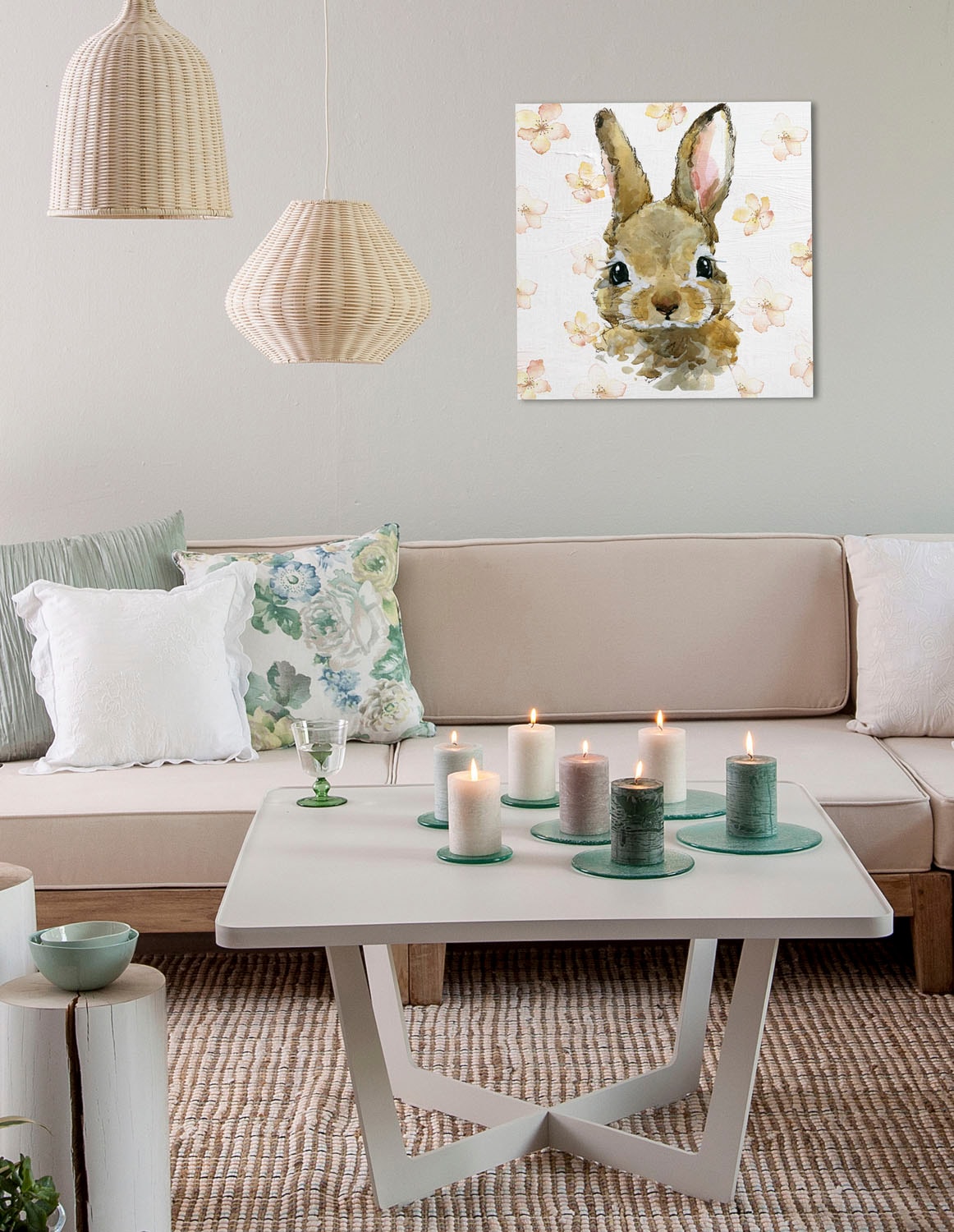 queence Leinwandbild »Addax«, Hase-Hasen, (1 St.), Premium-Leinwandstoff, Handarbeit aus Deutschland