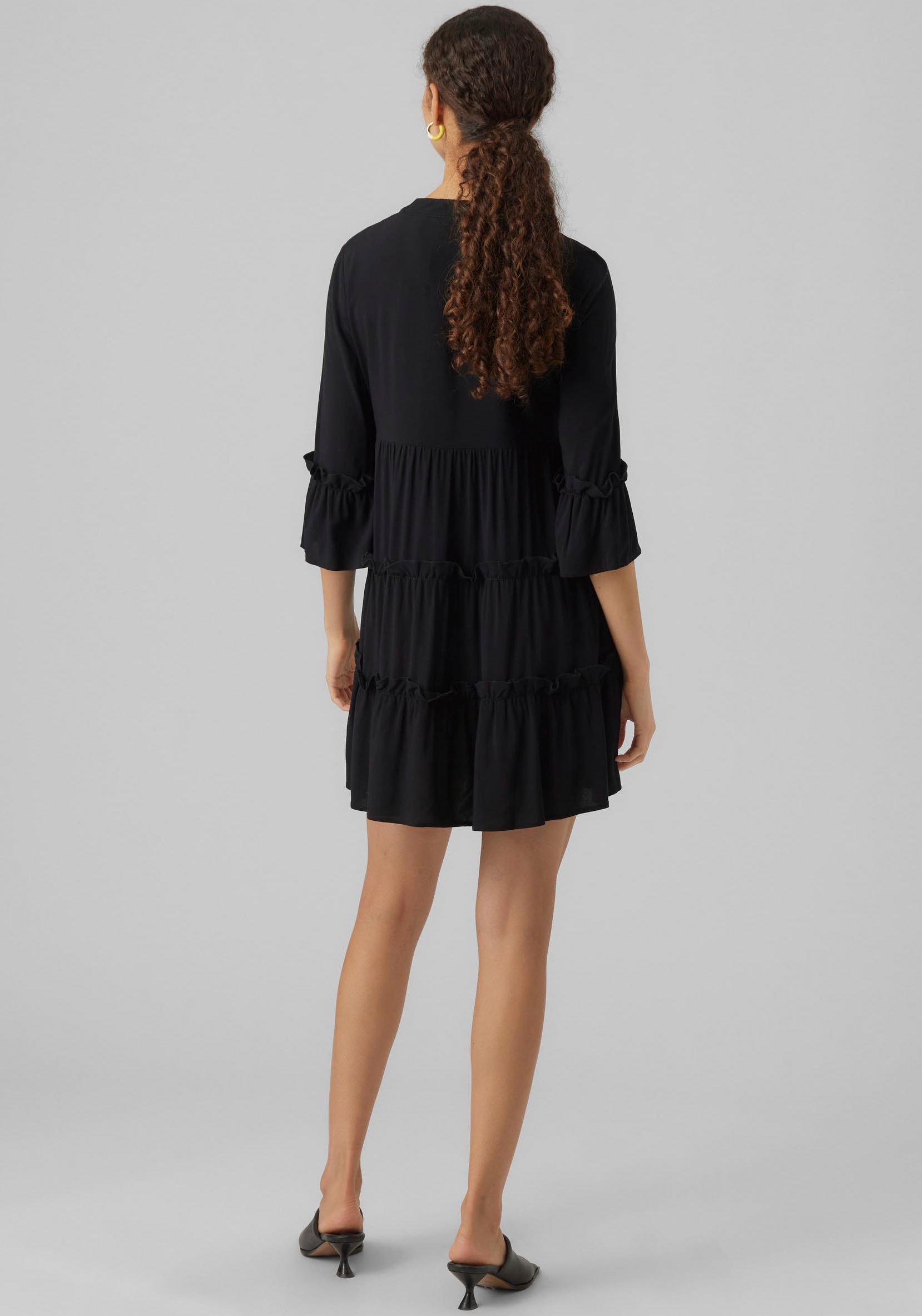 Vero Moda Minikleid »VMEASY 3/4 SHORT DRESS R1 WVN GA«, mit Rüschen online  bestellen | BAUR | Sommerkleider