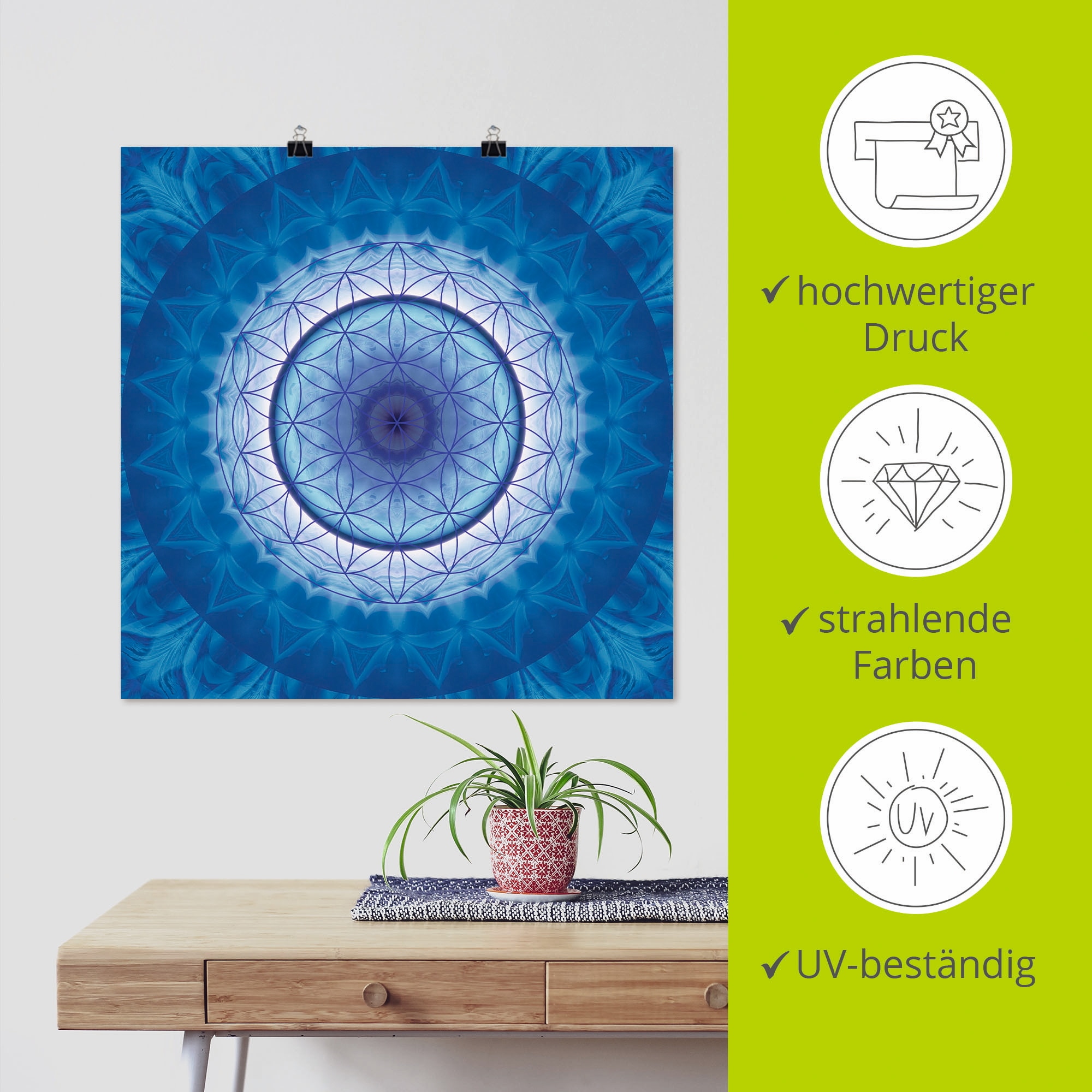 Artland Poster »Blume des Lebens 2« Muster 1 Stk. tlg. als Leinwandbild, Poster in verschied. Größen