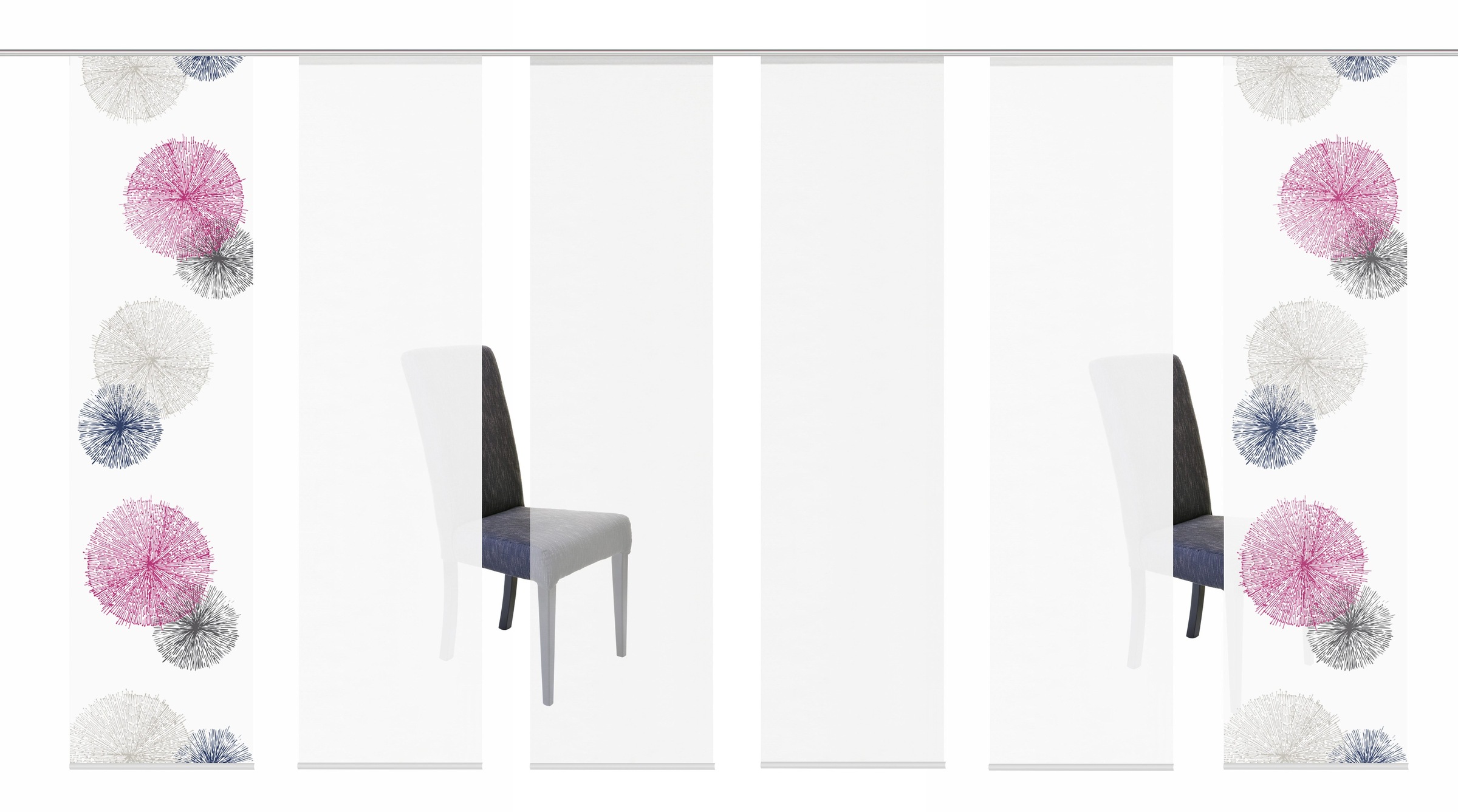 HOME WOHNIDEEN Schiebegardine "SCOPPIO" Klettband 6 Stk. tlg. HxB: 245x60, günstig online kaufen