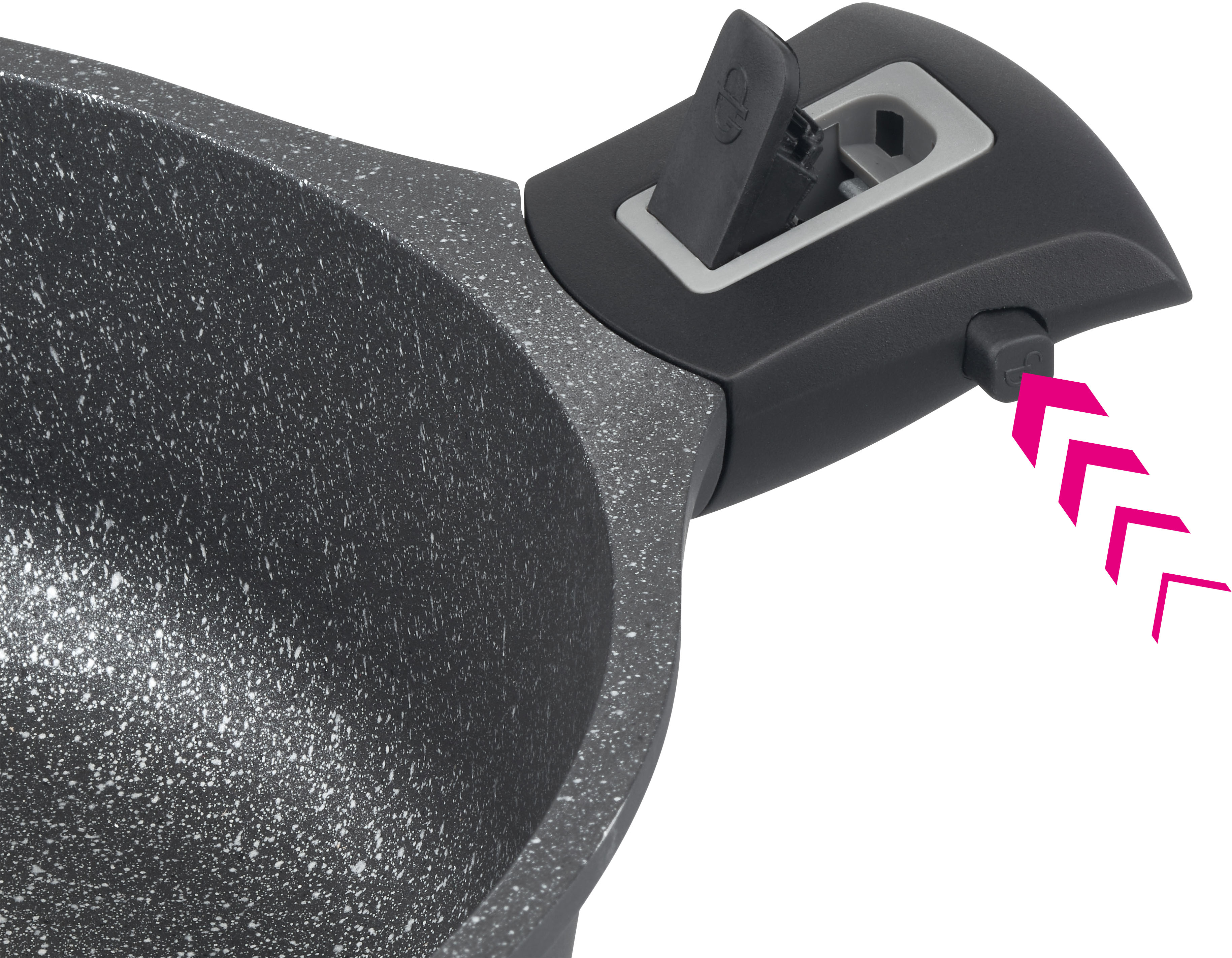 Thumbnail - GSW Topf-Set "Easy Click" Set, Kochtopf 20/24 cm, Kasserolle 16 cm, Bratpfanne 20/24 cm, 8 Stk. tlg. Aluminiumguss