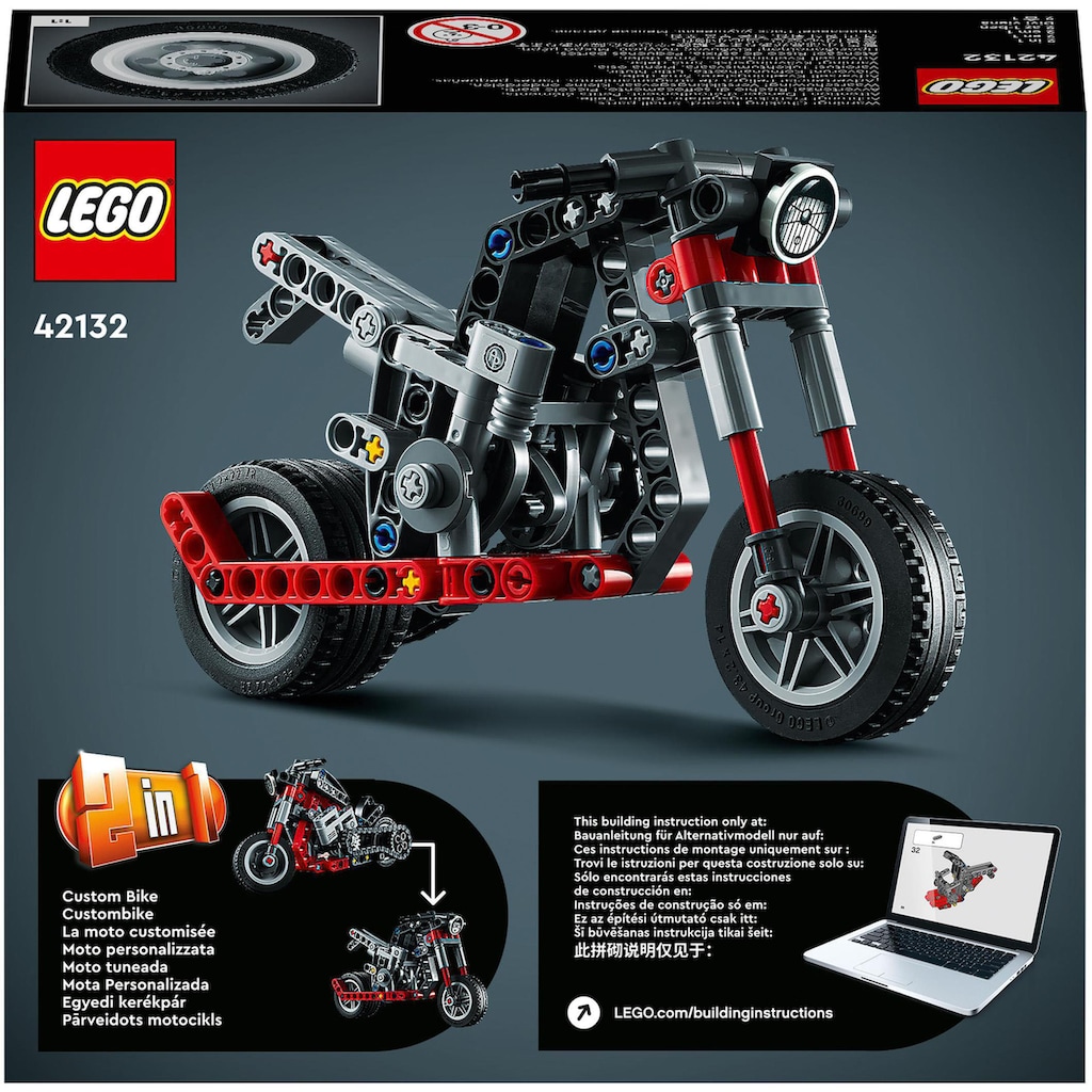 LEGO® Konstruktionsspielsteine »Chopper (42132), LEGO® Technic 2in1«, (163 St.)