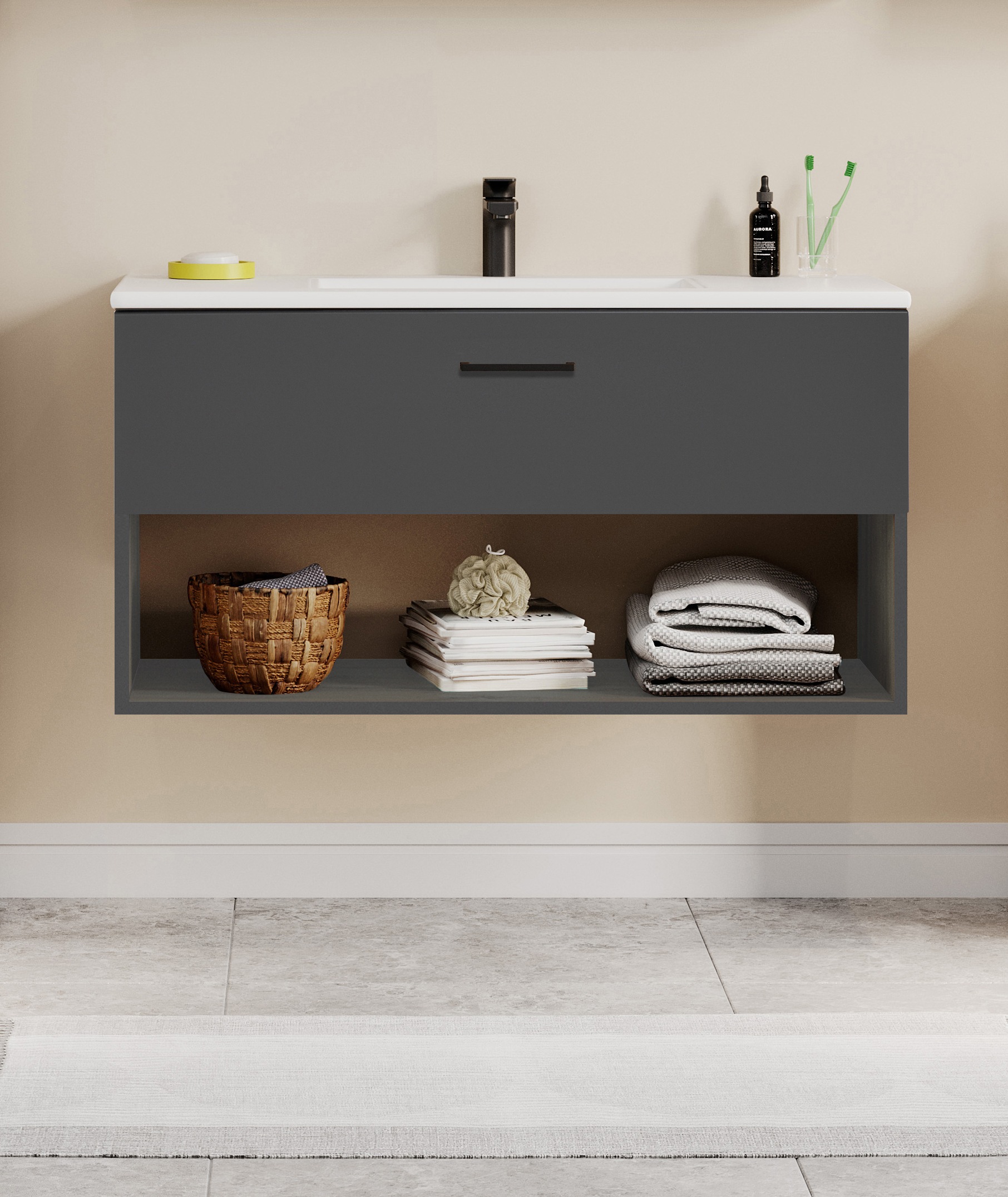welltime Waschtisch "Trento Light mit Keramik-Auflagebecken", 1 Auzug und 1 günstig online kaufen