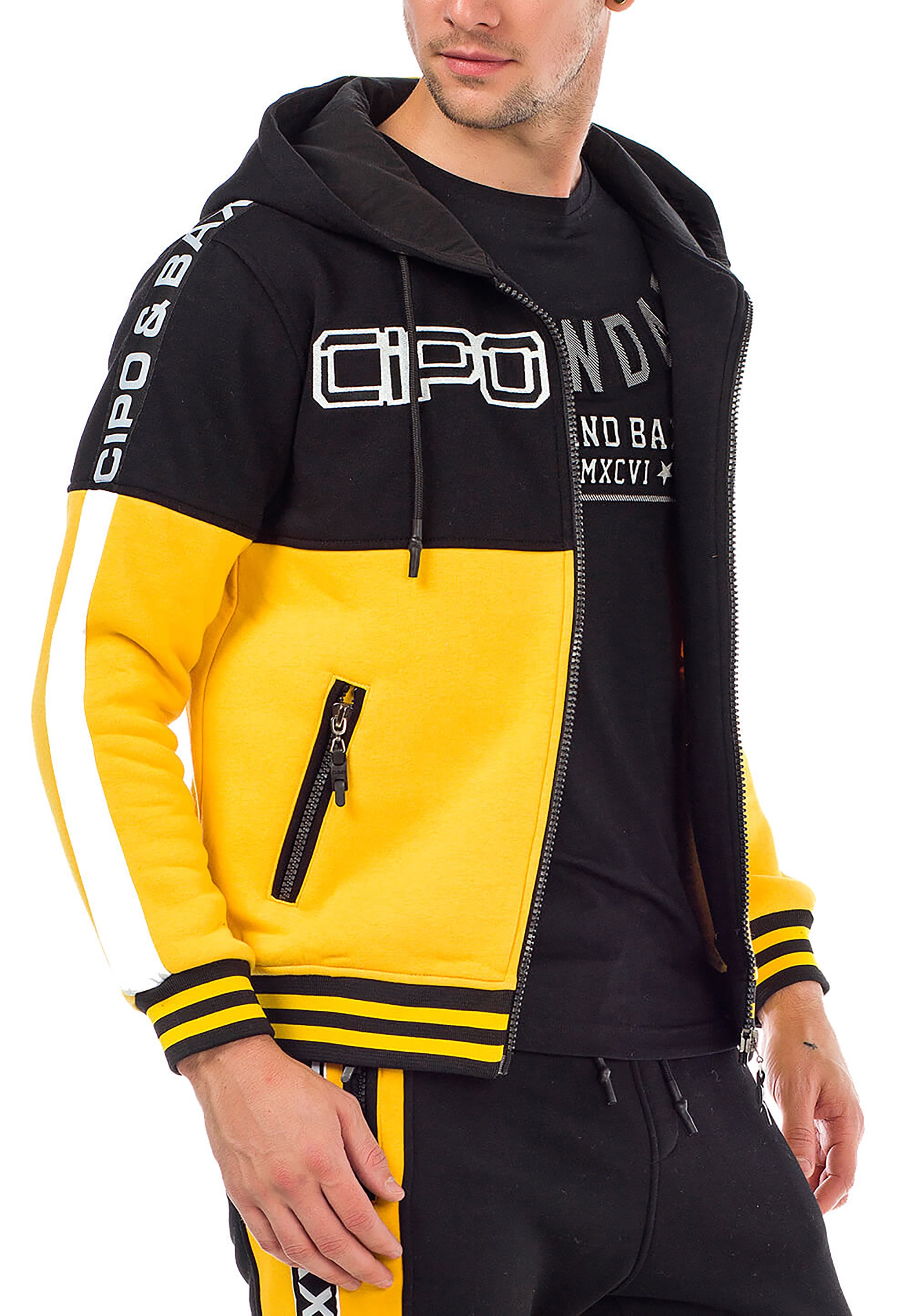 Cipo & Baxx Sweatjacke, mit Markendruck