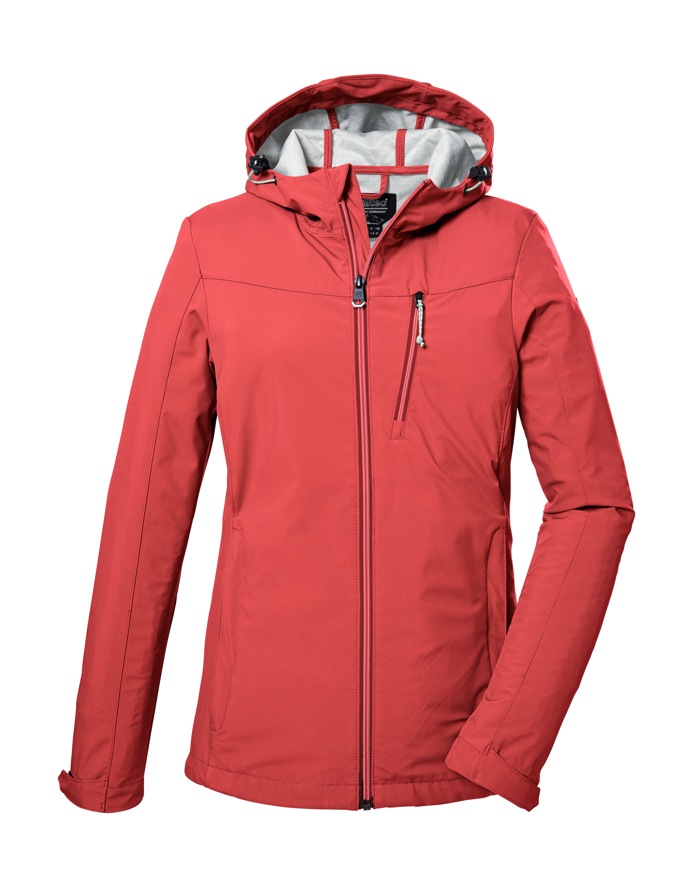 killtec Dames Softshelljack/outdoorjack met afritsbare capuchon KOW 8 WMN SFTSHLL JCKT, dark plum, 42, 39685-000