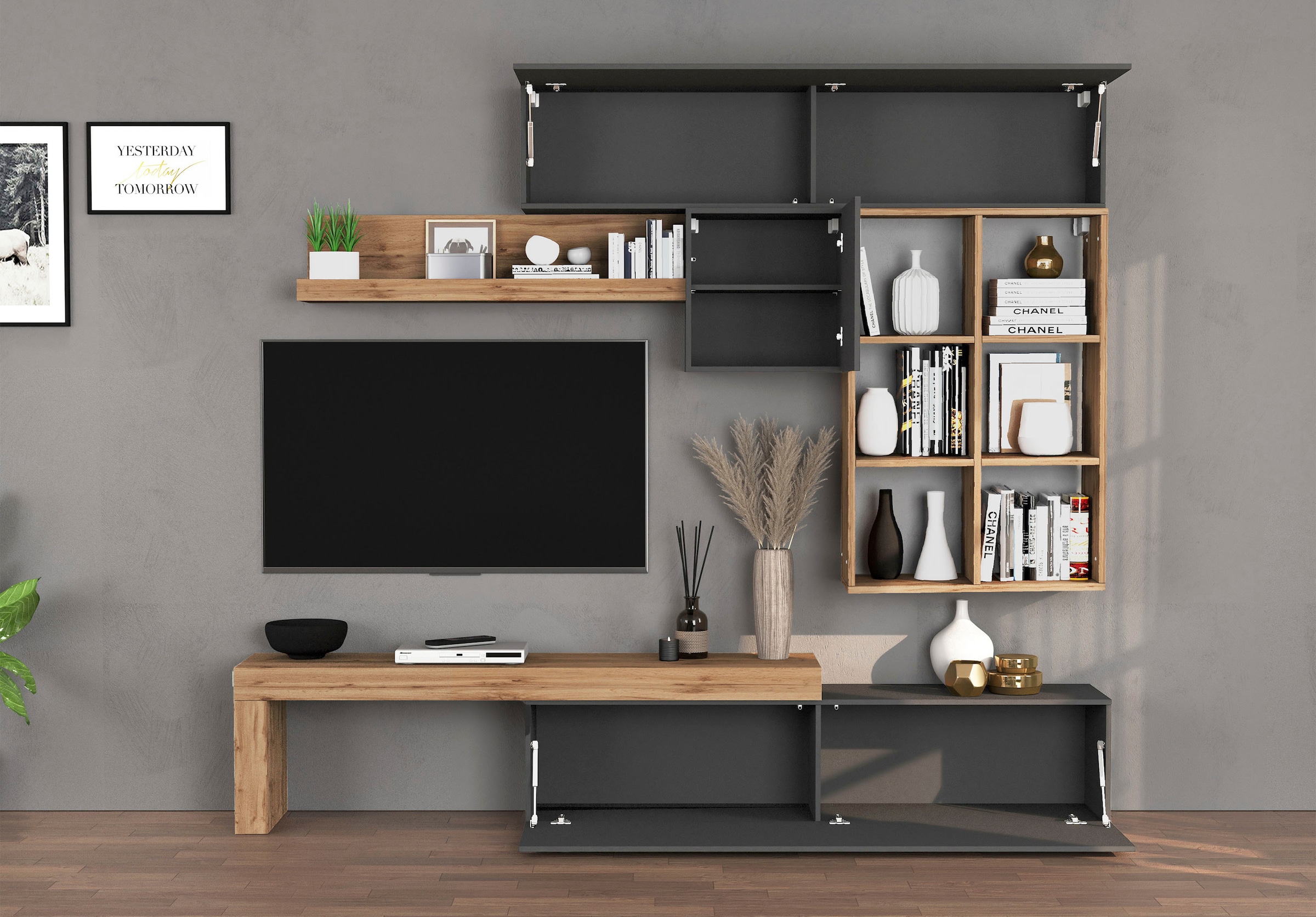 INOSIGN Wohnwand »Chronos Wohnwand, Medienwand, 5-er set« 5 Stk. tlg.