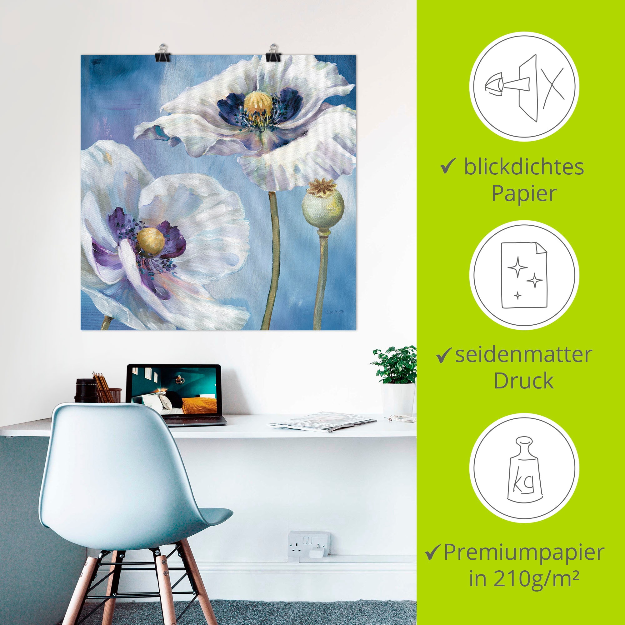 Artland Wandbild »Blauer Tanz II«, Blumen, (1 St.), als Leinwandbild, Poster in verschied. Größen
