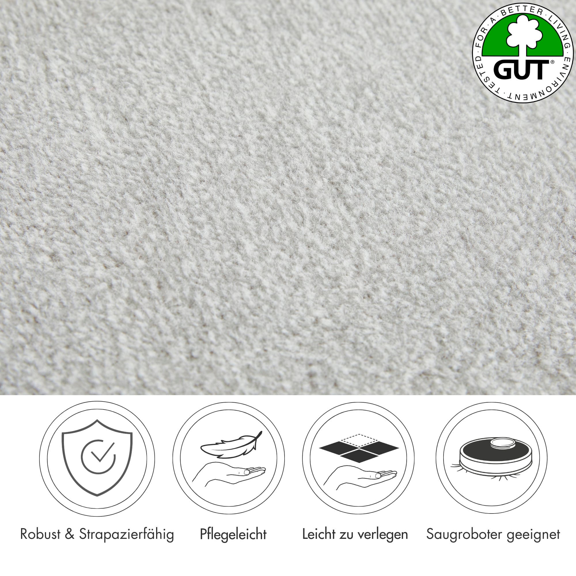 Andiamo Teppichboden »Catania, Velours, Made in Belgium«, rechteckig, 7,5 mm Höhe, meliert, Breite 400 cm oder 500 cm, strapazierfähig & pflegeleicht