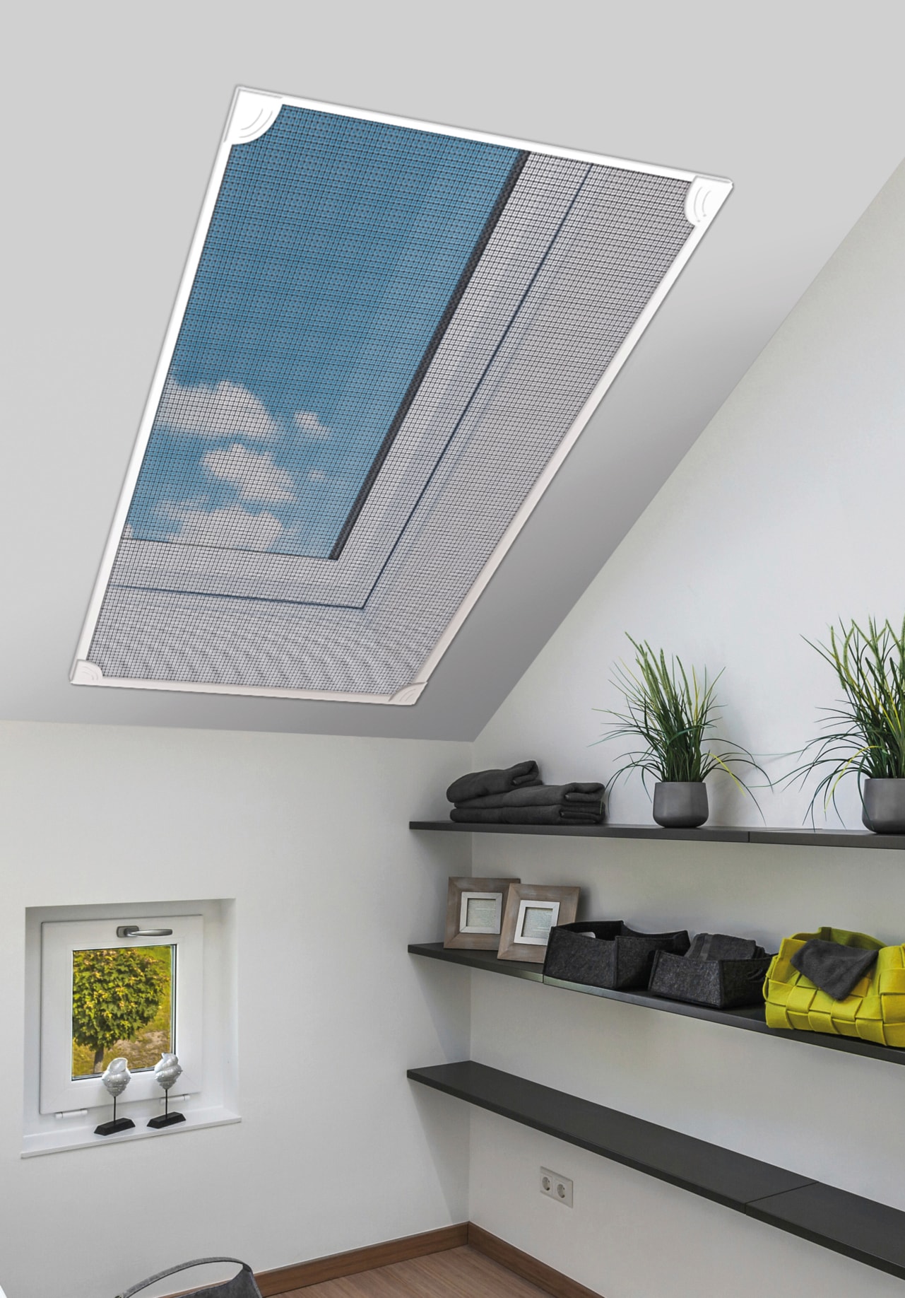 SCHELLENBERG Insektenschutz-Fensterrahmen »für Dachfenster mit Magnetrahmen«, Insektenschutz Fiberglasgewebe inkl. Rahmen, 80 x 140 cm, weiß, 50749