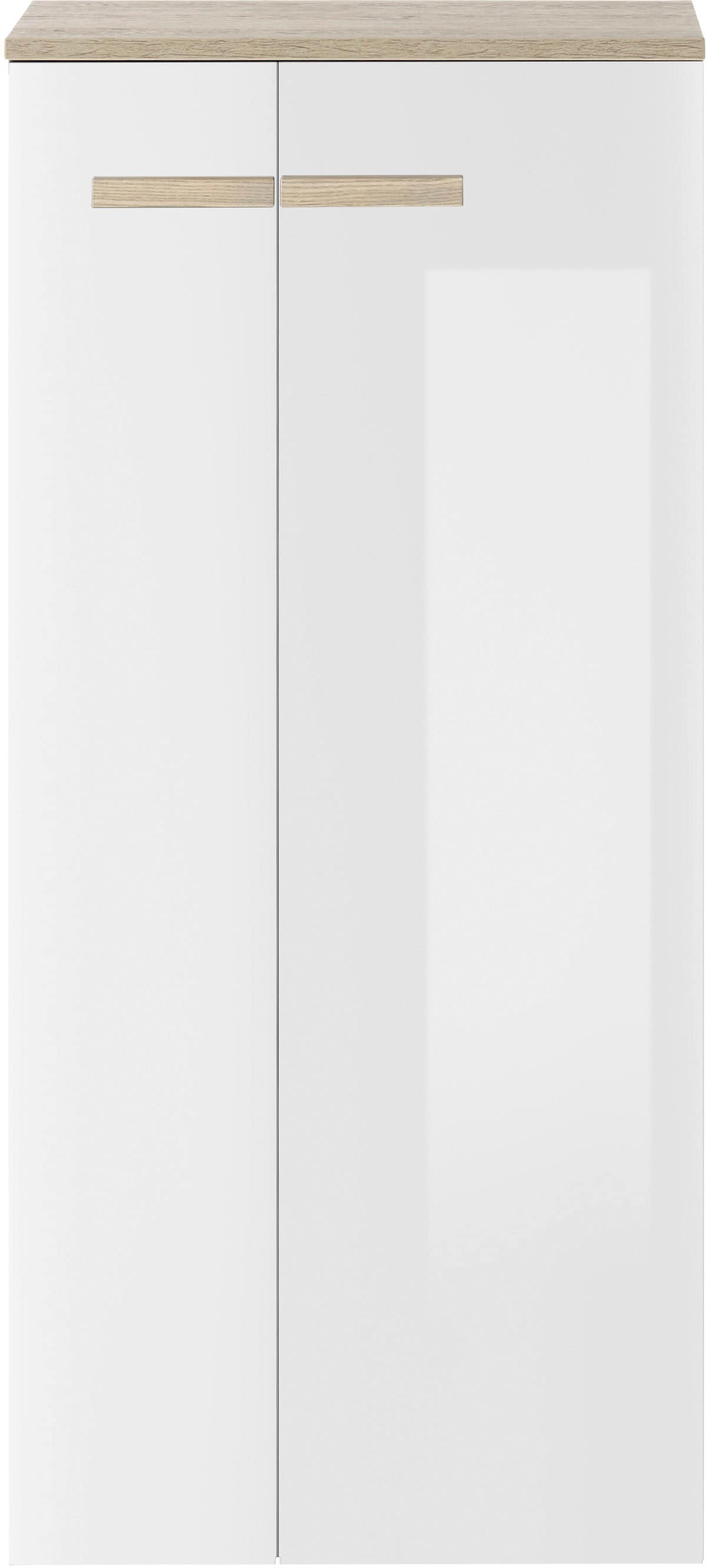 Places of Style Midischrank »SOLiD, Badschrank im modernen Design, Schrank mit Holzgriffen«, in zwei Farben verfügbar, mit Stauraum, stehend o. hängend montierbar