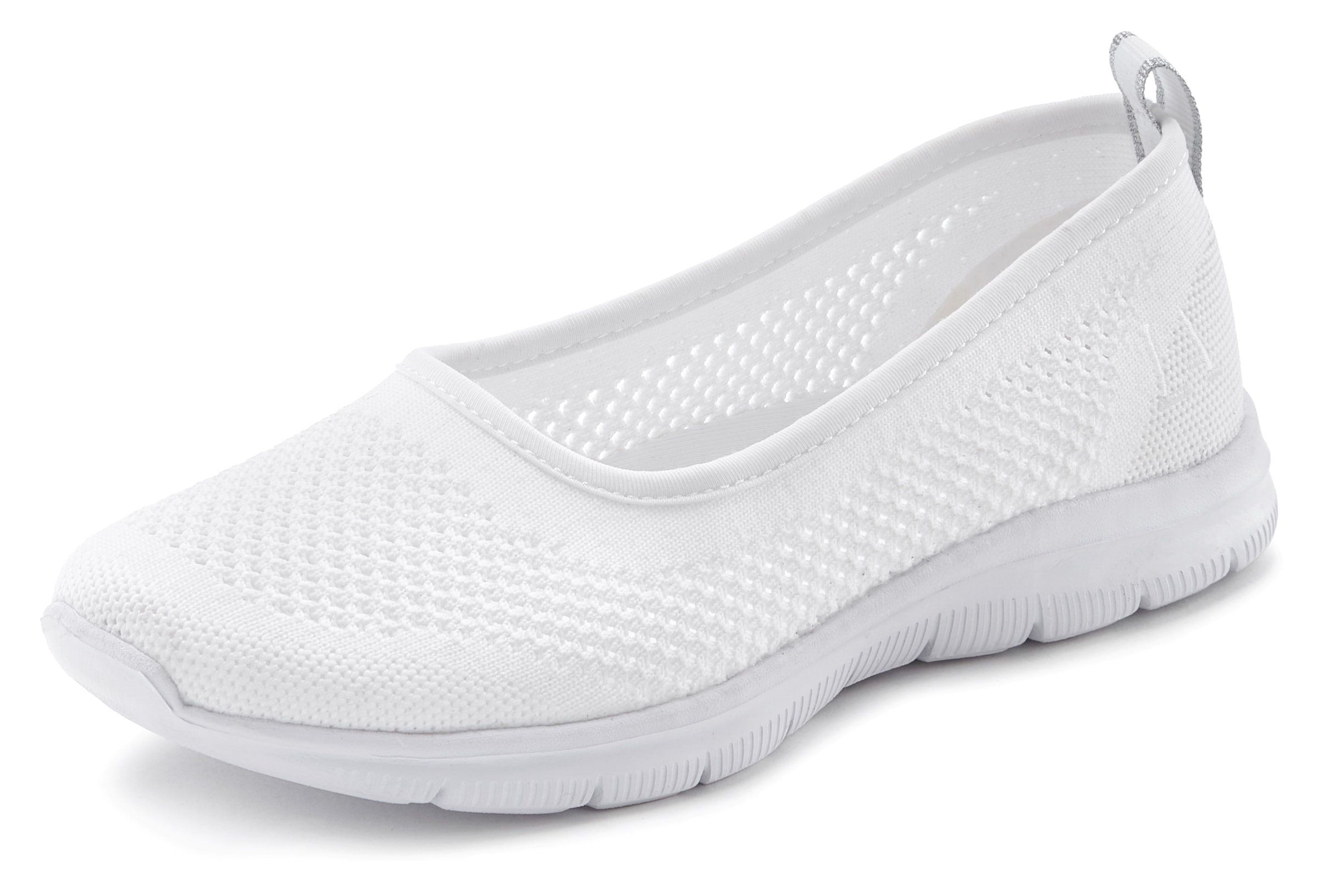 LASCANA Sneaker Ballerinas, ultraleichter Slipper,Freizeitschuh aus Mesh, weicher Innensohle VEGAN