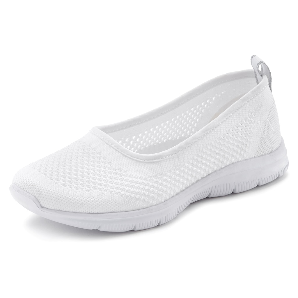 LASCANA Sneaker Ballerinas, ultraleichter Slipper,Freizeitschuh aus Mesh, weicher Innensohle VEGAN