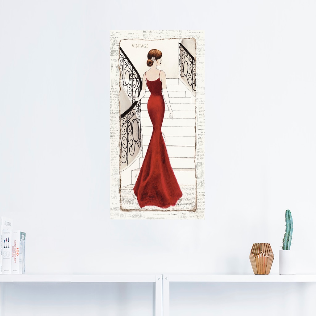 Artland Wandbild »Die schöne in Rot«, Frau, (1 St.)