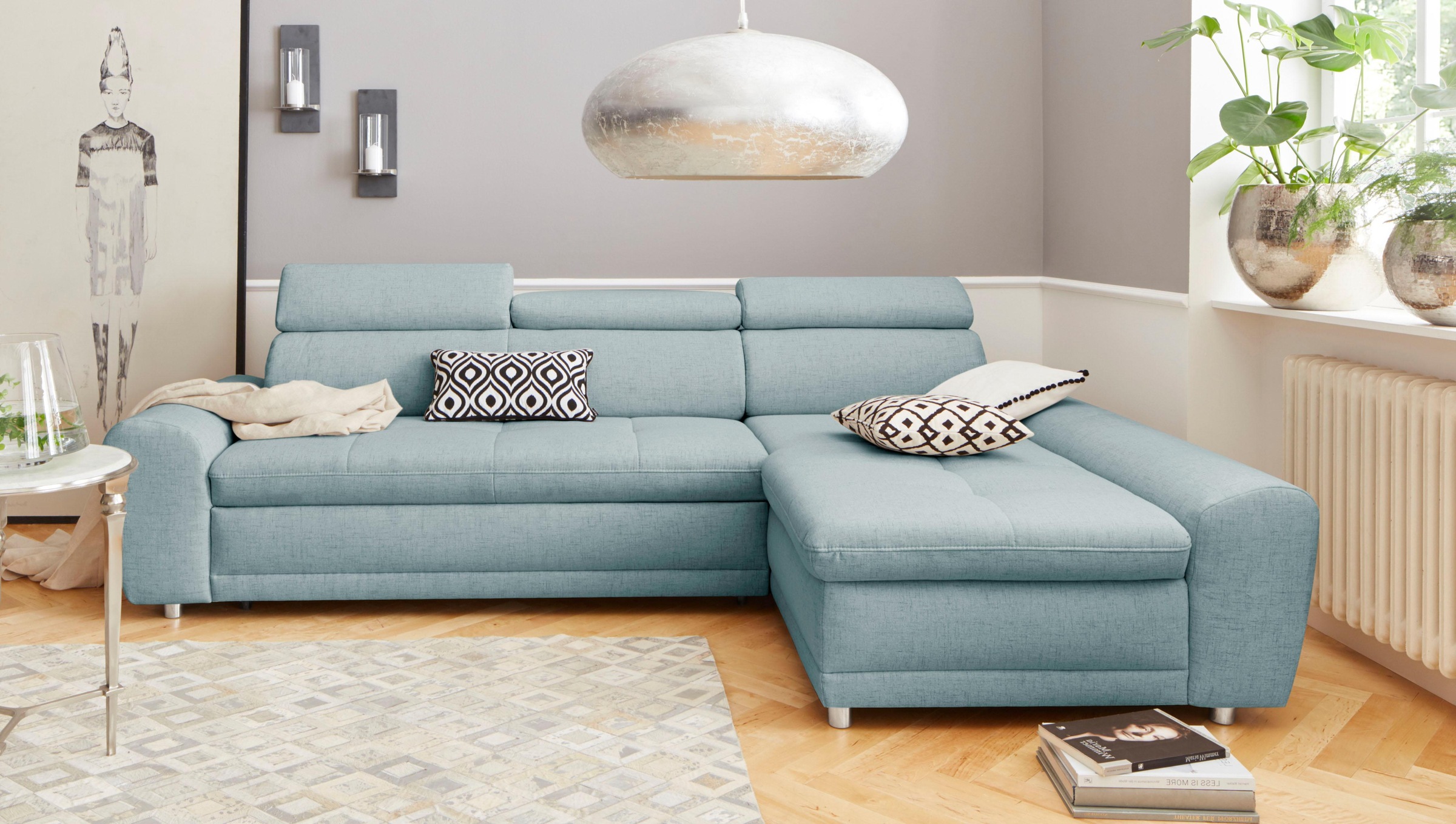 sit&more Ecksofa "Riva L-Form" inklusive Kopteilverstellung, wahlweise mit Schlaffunktion