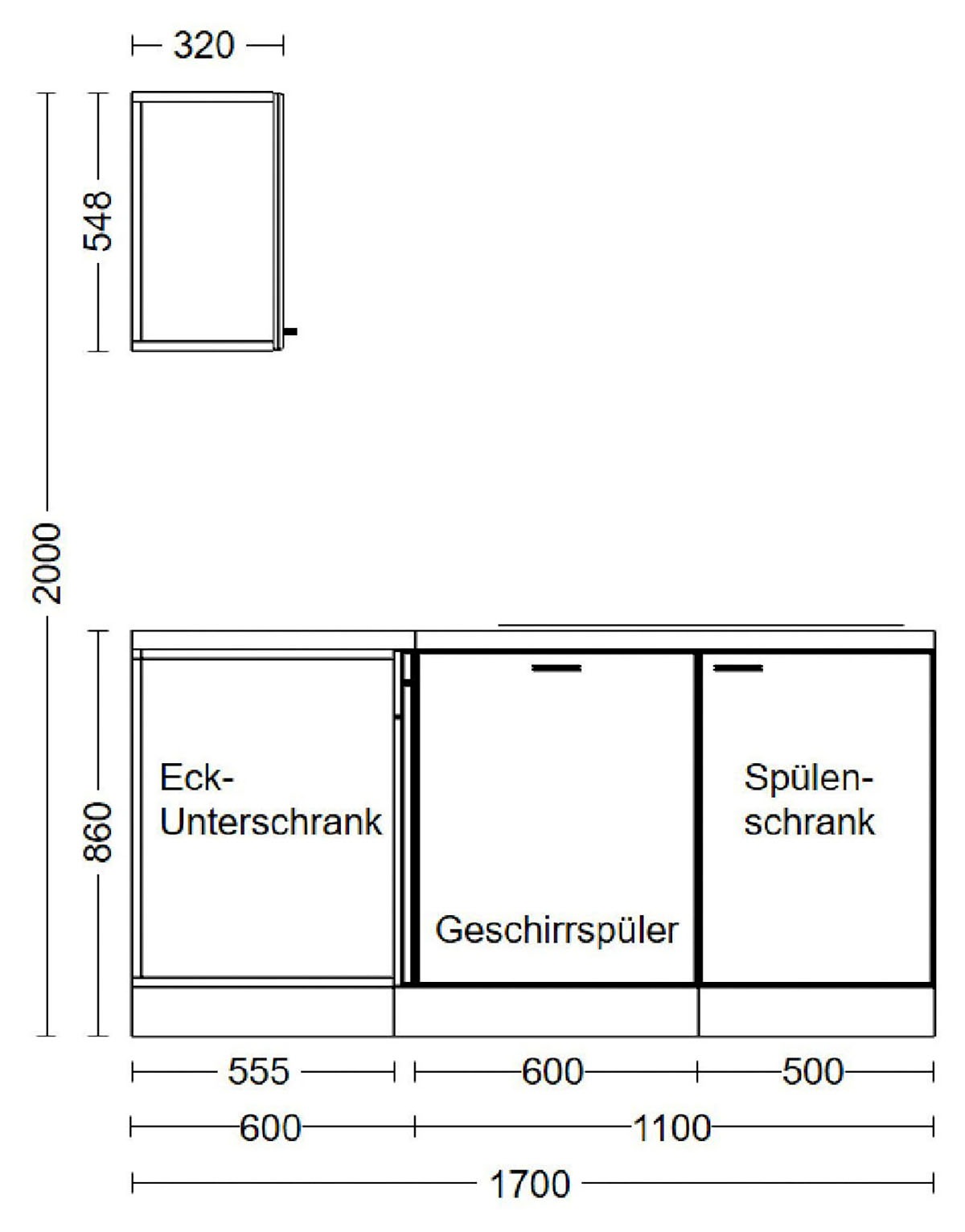 Flex-Well Küchenzeile »Capri«, mit und ohne E-Geräten erhältlich, Gesamtbreite 280x170 cm