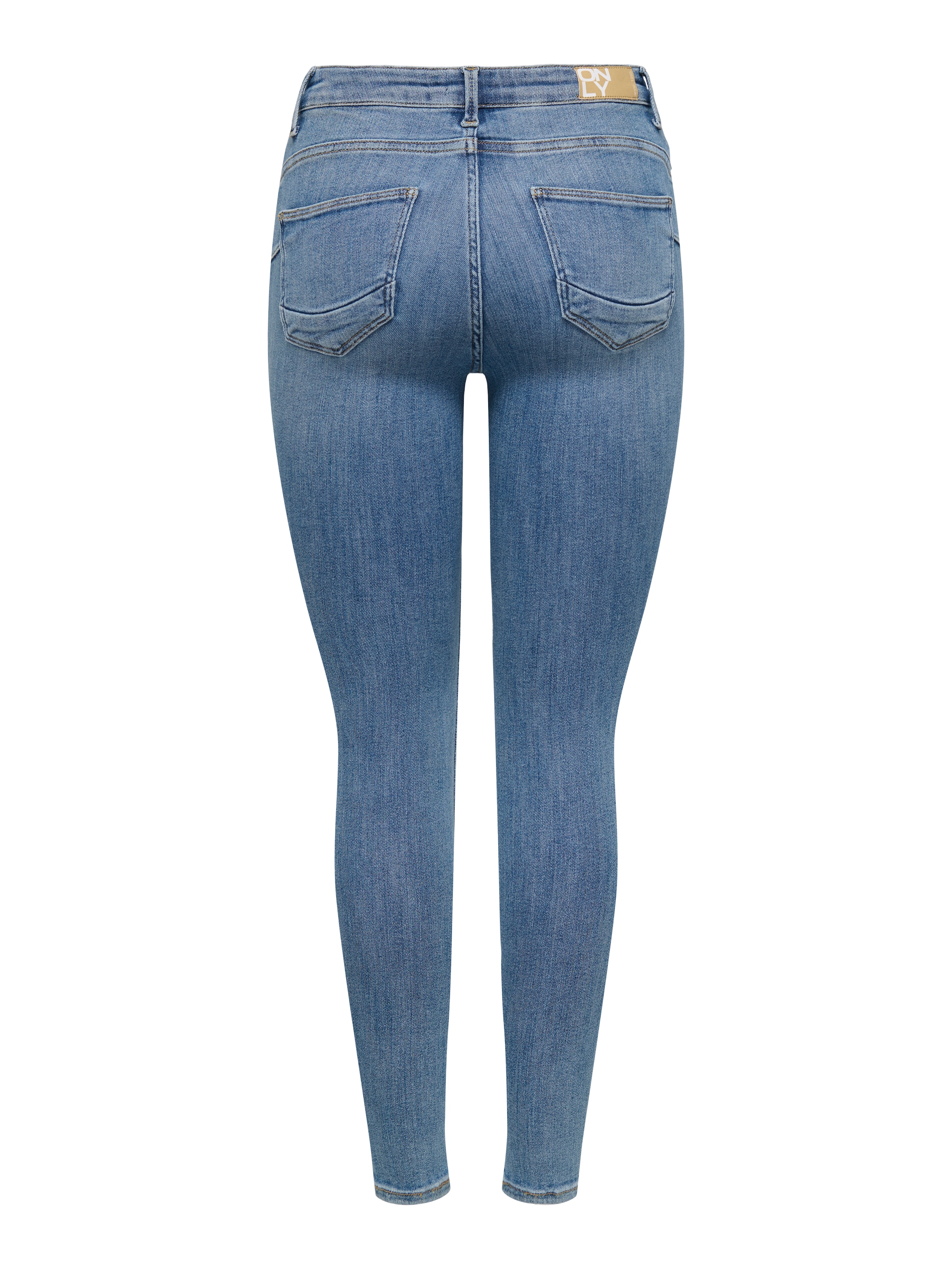 ONLY Skinny-fit-Jeans »ONLPOWER MID SK PUSHUP KNEE CUT DNM« mit Destroyed Detail