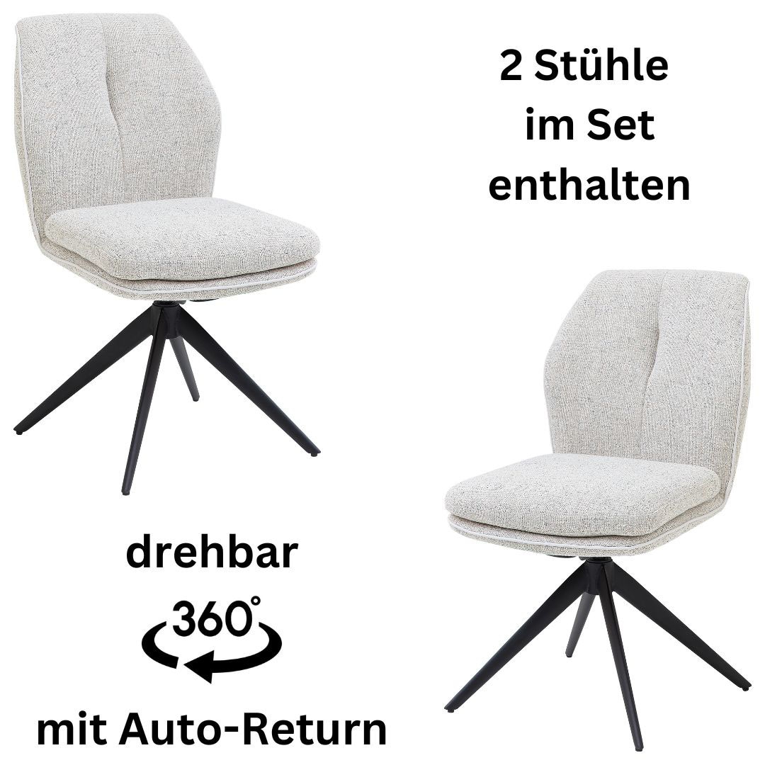 Stolkom Armlehnstuhl "Enja" (Set) 2 Stk. Stoffbezug 360 grad drehbar mit Au günstig online kaufen