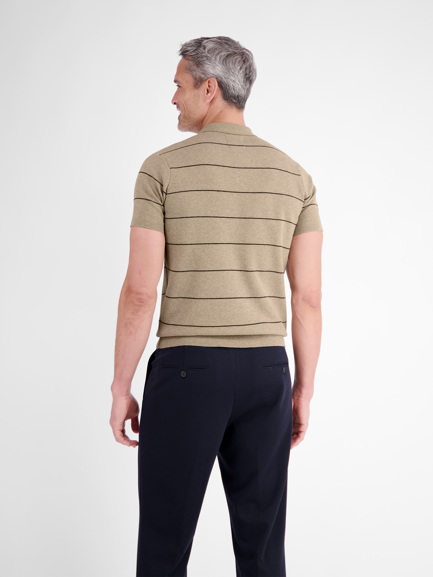 LERROS Poloshirt »Strick-Polo-Shirt mit Streifenmuster aus reiner Baumwolle«