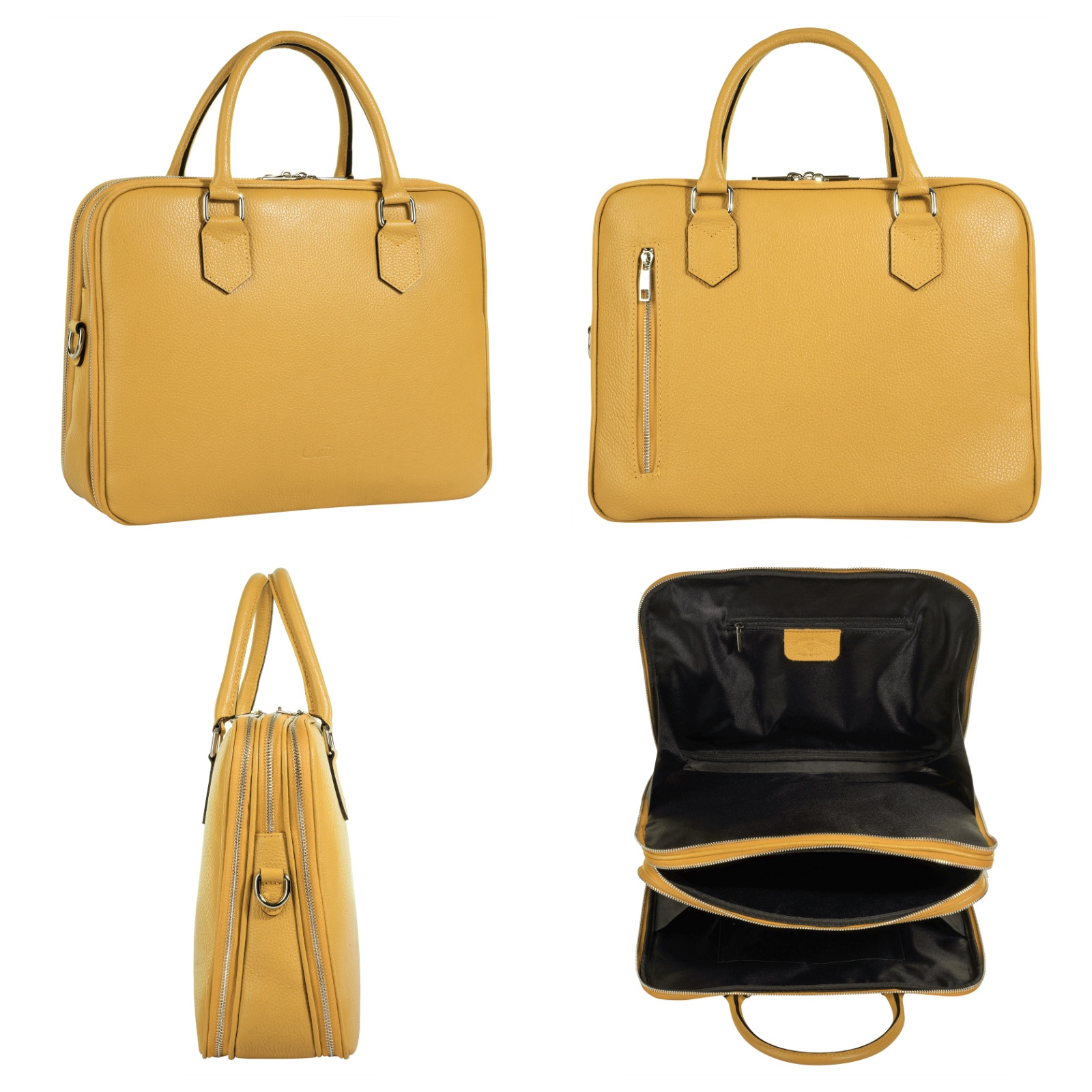 Cluty Aktentasche, echt Leder, Made in Italy