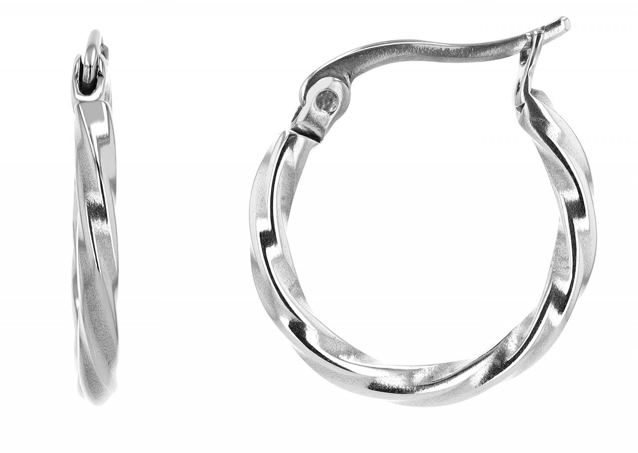 Paar Creolen ADELIA´S "Damen Creolen aus Edelstahl Ø 15 mm", silber, Ohrringe, Damen, Damen, Edelstahl