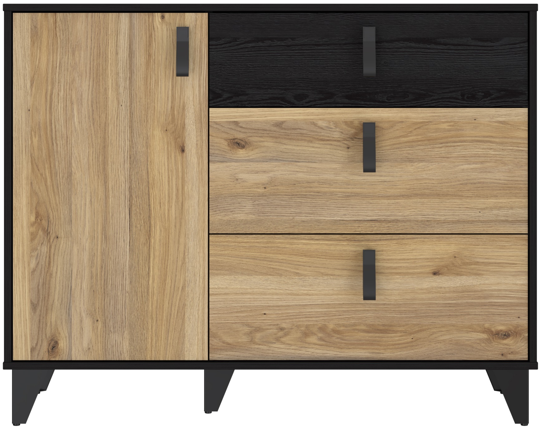 Thumbnail - FORTE Sideboard "Lya" Sideboard 3 Schubkästen, 1 Tür, Stauraum, Griffschlaufen