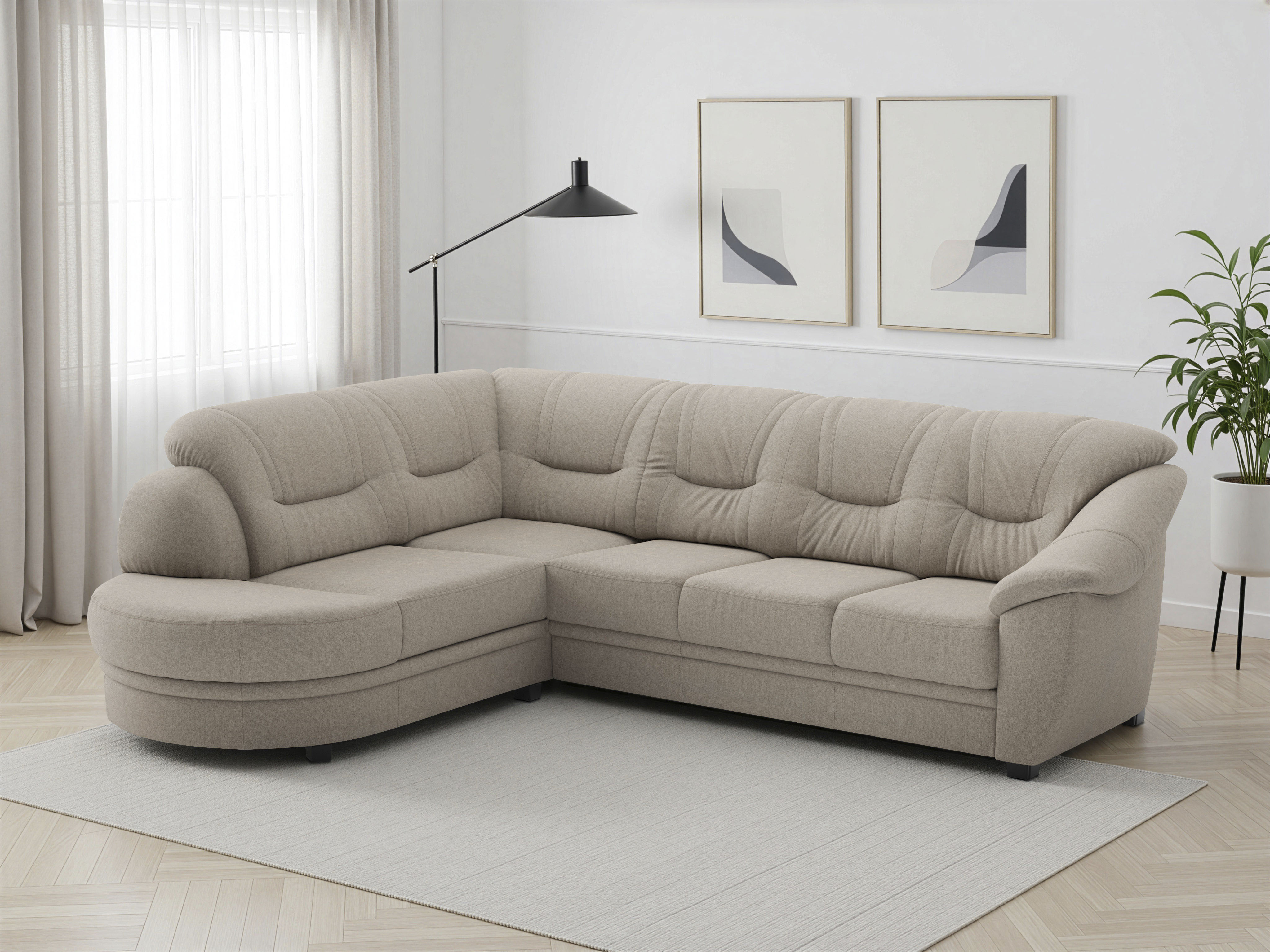 sit&more Ecksofa "Savona L-Form, B: 267 cm, Couch mit Federkern, Komfortsitzhöhe 46 cm" optional mit Schlaffunktion