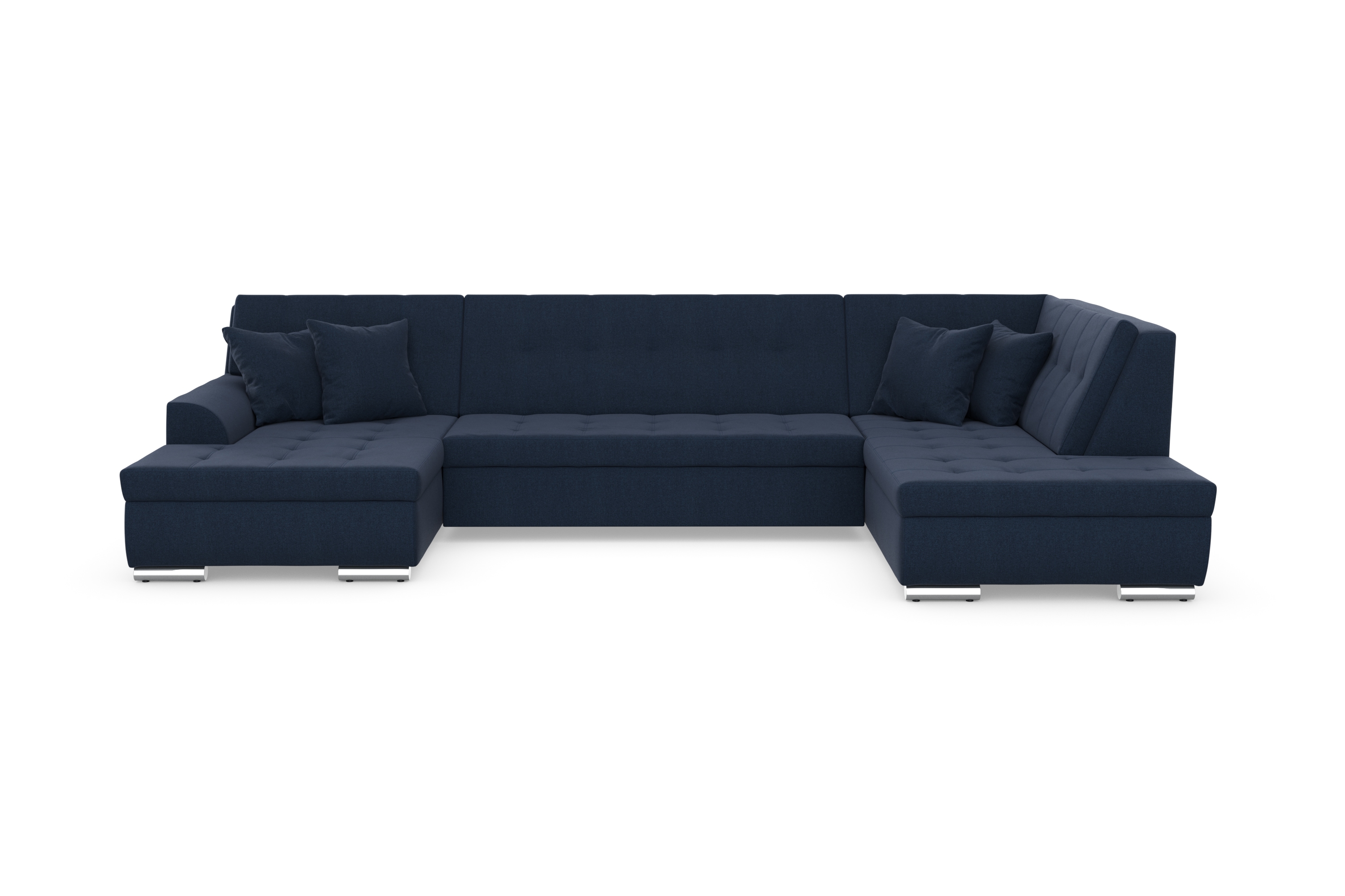 DOMO collection Wohnlandschaft "TREVISO inkl. Zierkissen, moderne Steppung, XXL: 364x201x83 cm" wahlweise mit Bettfunktion, in vielen Bezugsarten auch in Cord U-Form