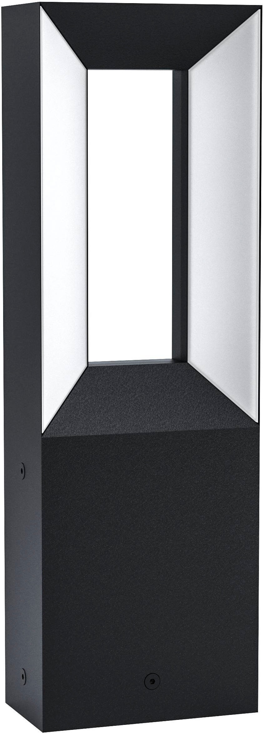 EGLO Sockelleuchte "Riforano Außen-Stehlampe, Aluminium-Guss und Kunststoff, IP44, Lampe" LED-Modul 1 Stk. Warmweiß Stehleuchte - L11 x B6 x H34 cm - schwarz - 2X5W inkl.