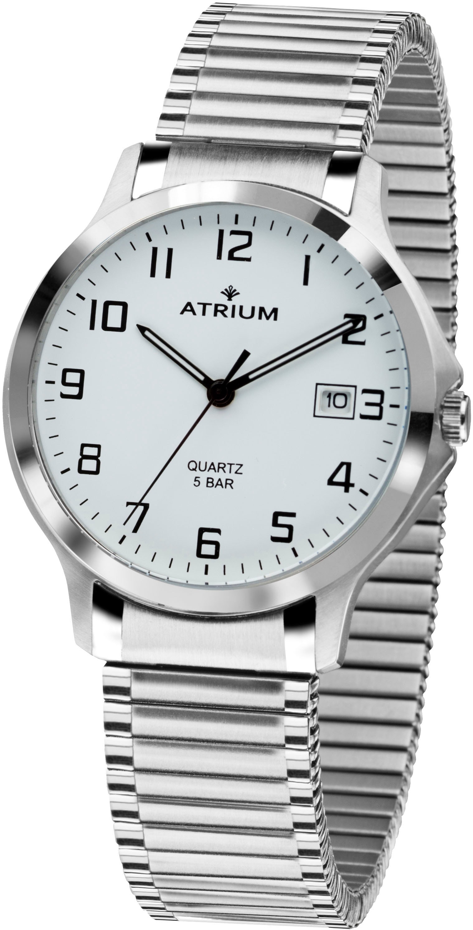 Atrium Quarzuhr »A12-50«, Armbanduhr, Herrenuhr, Datum, Flexband, Zugband