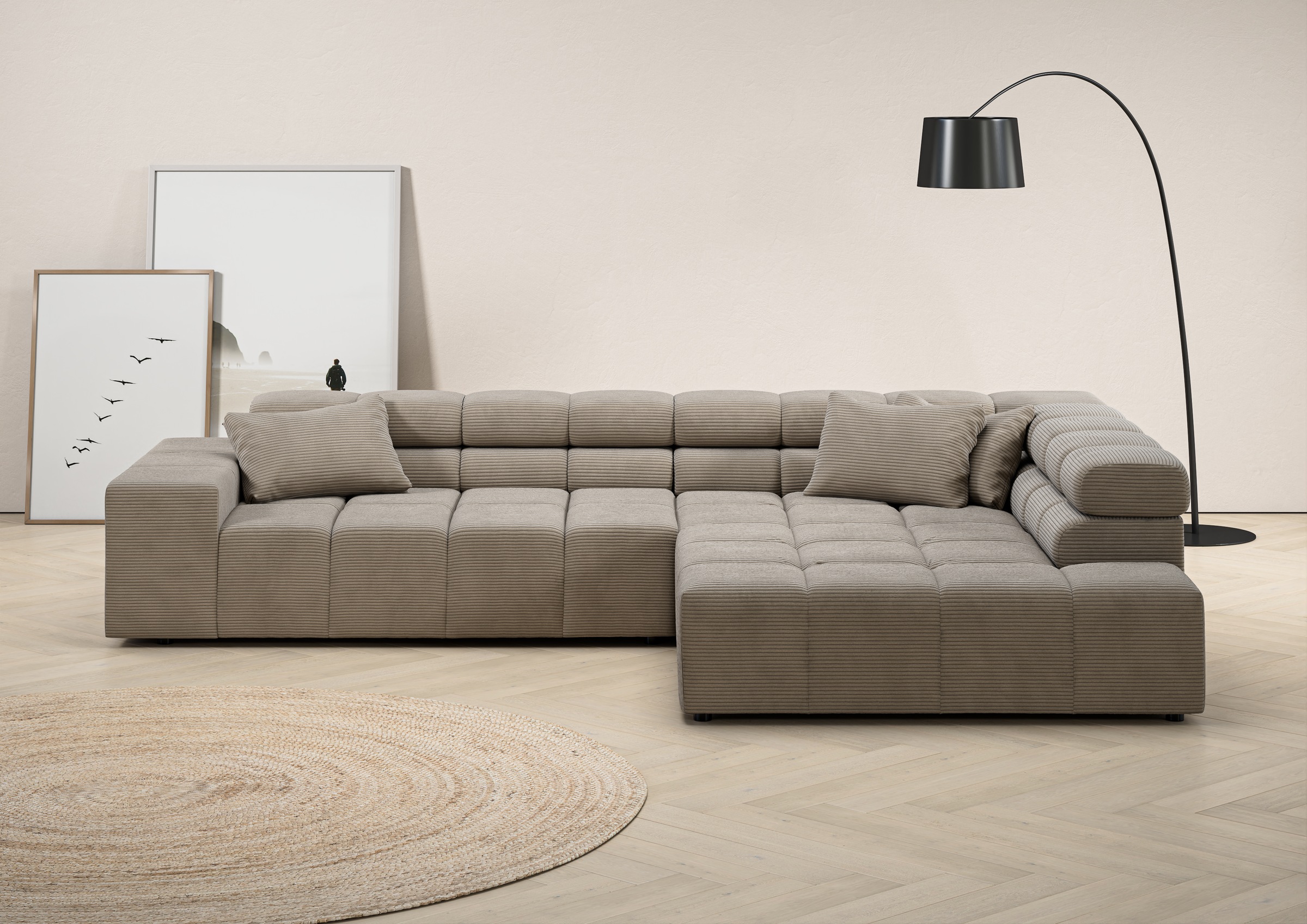 INOSIGN Ecksofa "Ancona incl. Kopfteilverstellung, Breite 319cm, L-Form", w günstig online kaufen