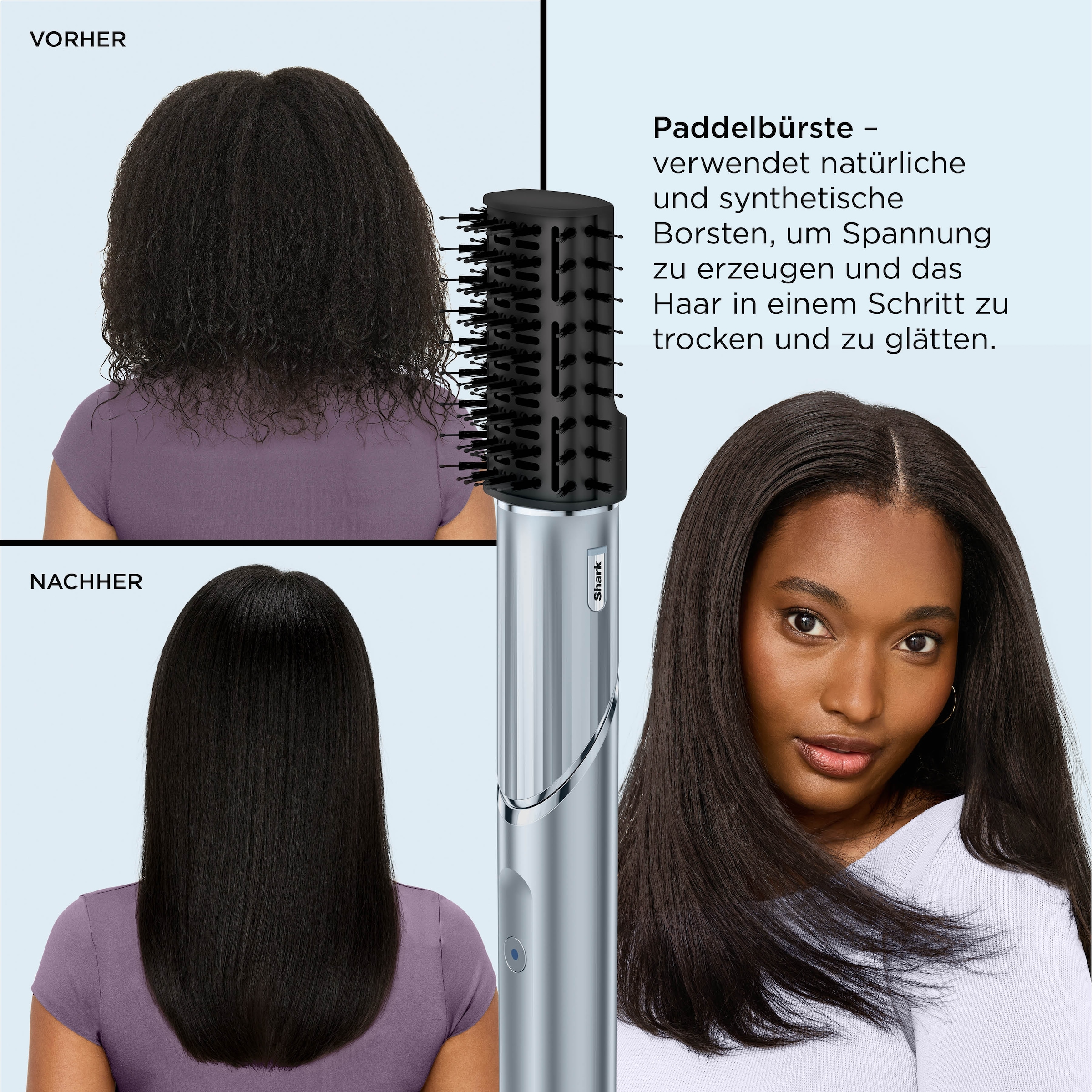 Shark Multihaarstyler »Shark FlexStyle Haarstyler und -trockner Glacial
Blue [HD476WHEU]« 6 Aufsätze Perfekt für jeden Haartyp