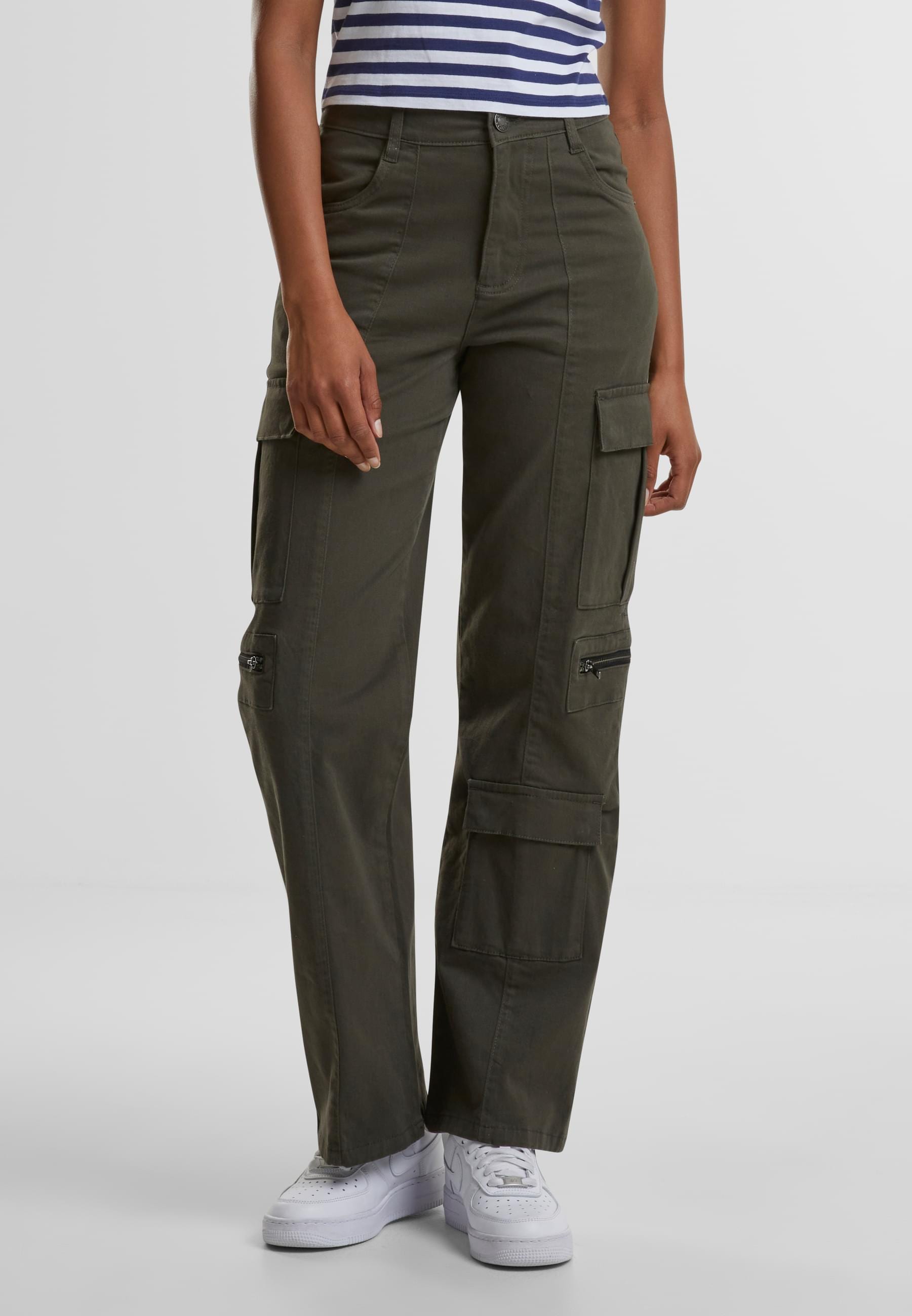 URBAN CLASSICS Stoffhose »Urban Classics Ladies Loose Utility Stretch Twill Pants«, (1 tlg.)
