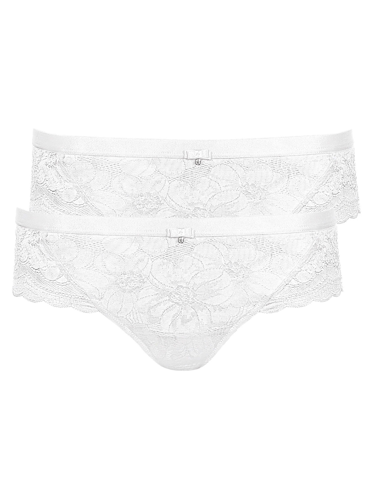 LISCA Damen Slip "2er Pack Damen Slip Evelyn", Gr. 40, weiß, Spitze, Obermaterial: 82% Polyamid PA. 18% Elasthan EL., Unterhosen
