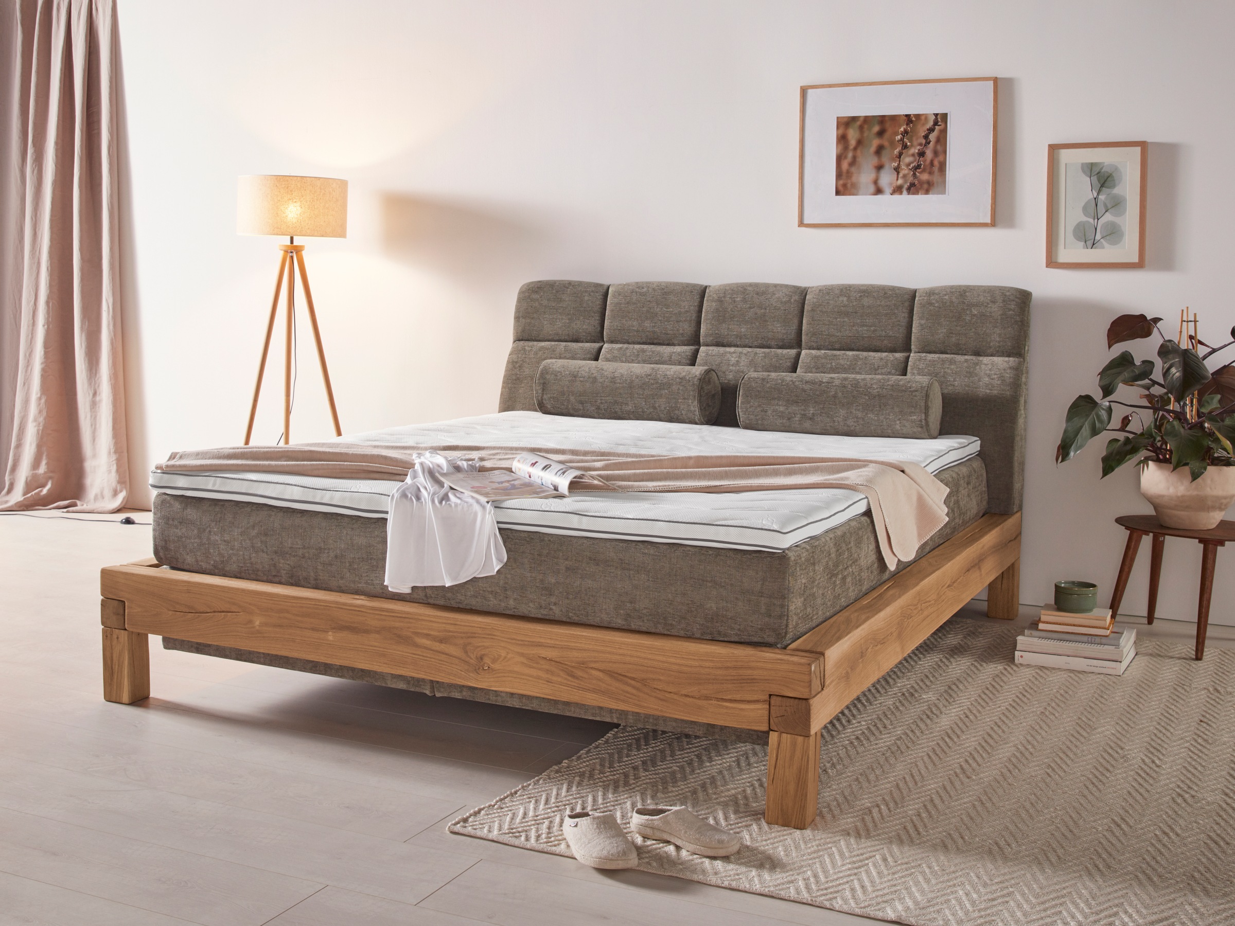 Home affaire Boxspringbett »Villads«, Liegefläche: 180/200 cm, Inside-Boxspring-Unterbau, recycelte Stoffe