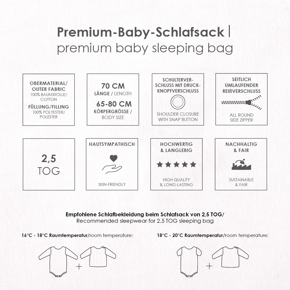 Baby Best Babyschlafsack »Moon and Stars Baby-Schlafsack 90cm«