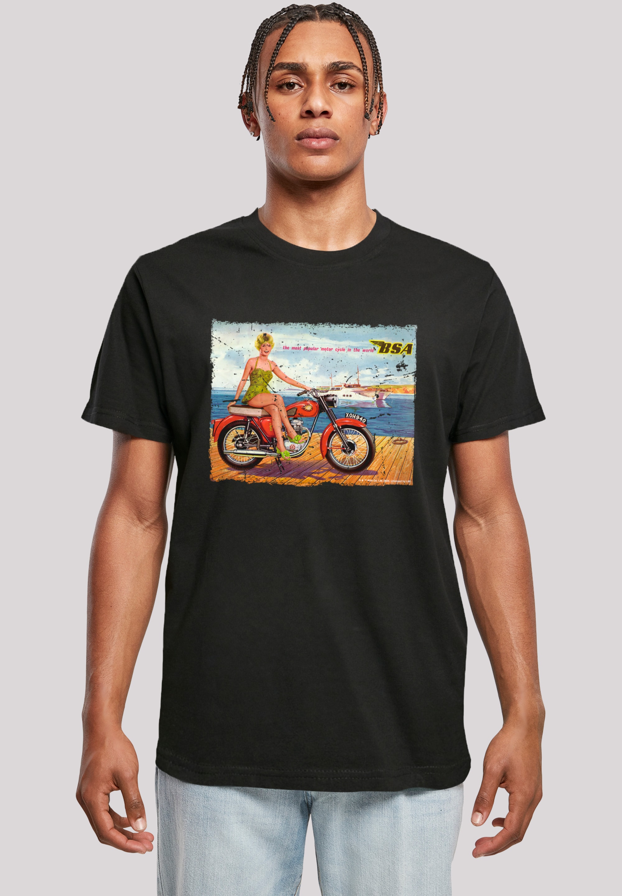 F4NT4STIC T-Shirt "BSA C15 Star 1962 Motorcycle Dockside Ad", Premium Quali günstig online kaufen