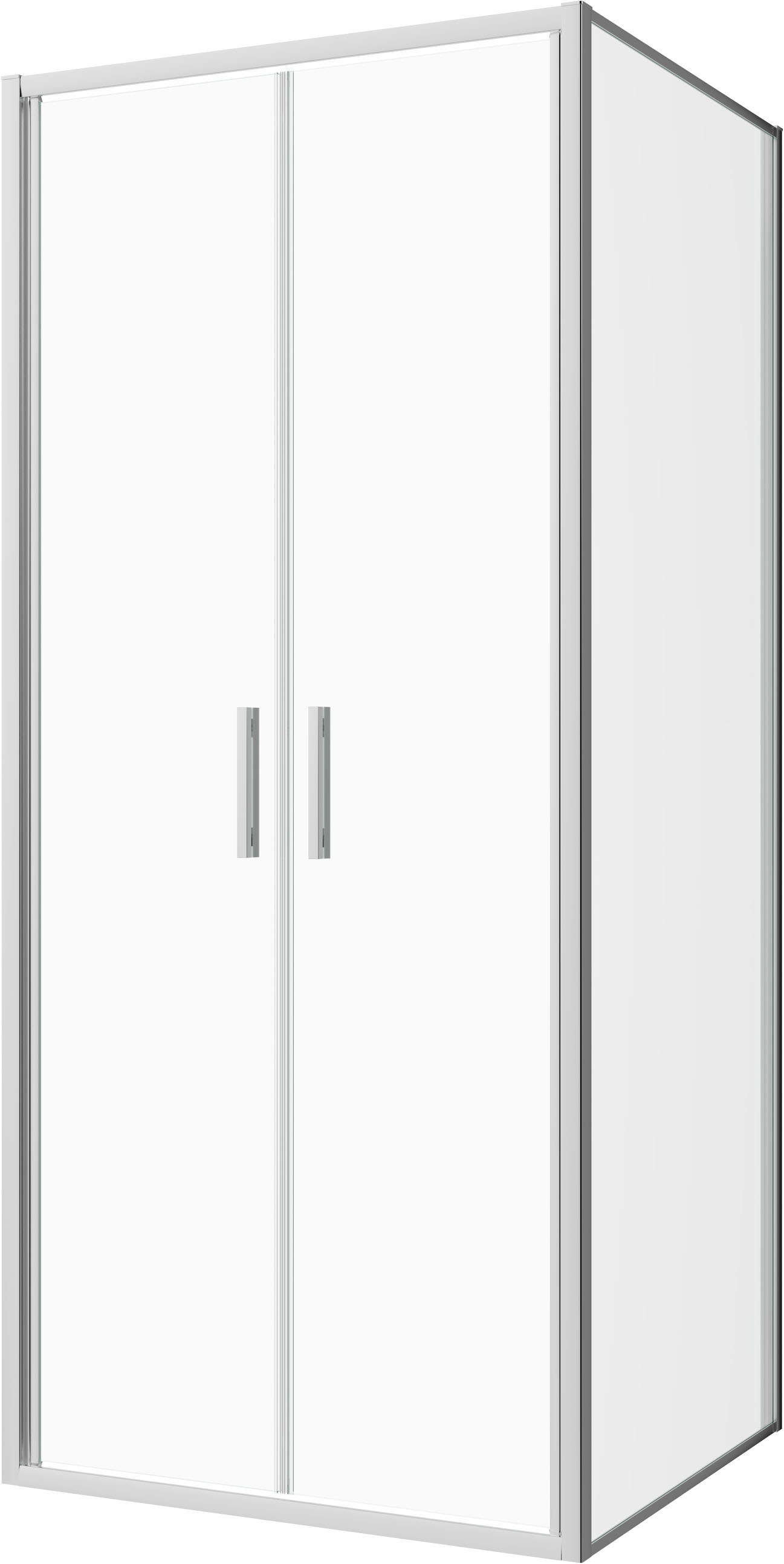 Sanotechnik Dusch-Doppelflügeltür »Sanotechnik SlimLine Salontür chrom« 6mm ESG Sicherheitsglas mit Easy-Clean-Beschichtung