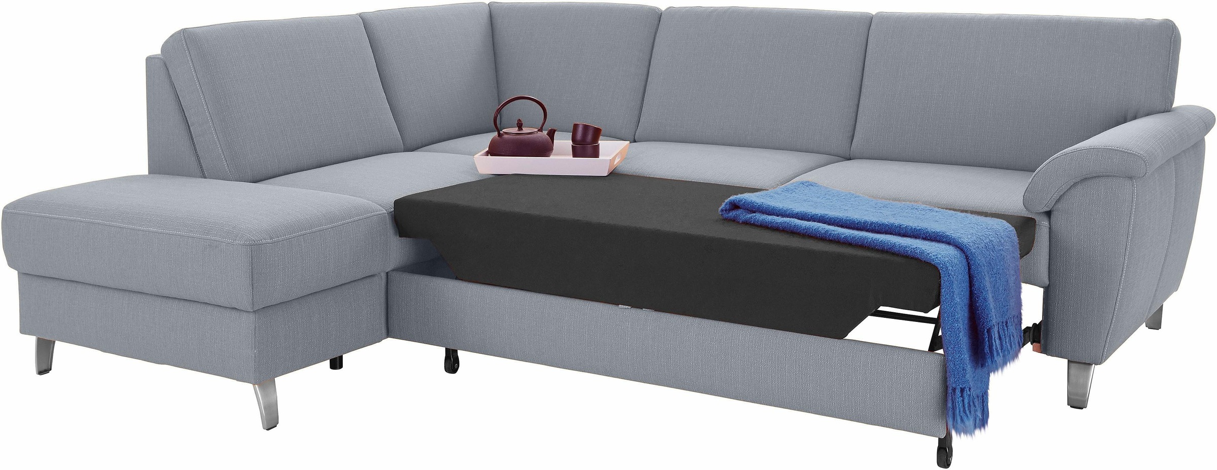 sit&more Ecksofa »Texel L-Form«, mit Federkern, wahlweise mit Bettfunktion und Bettkasten