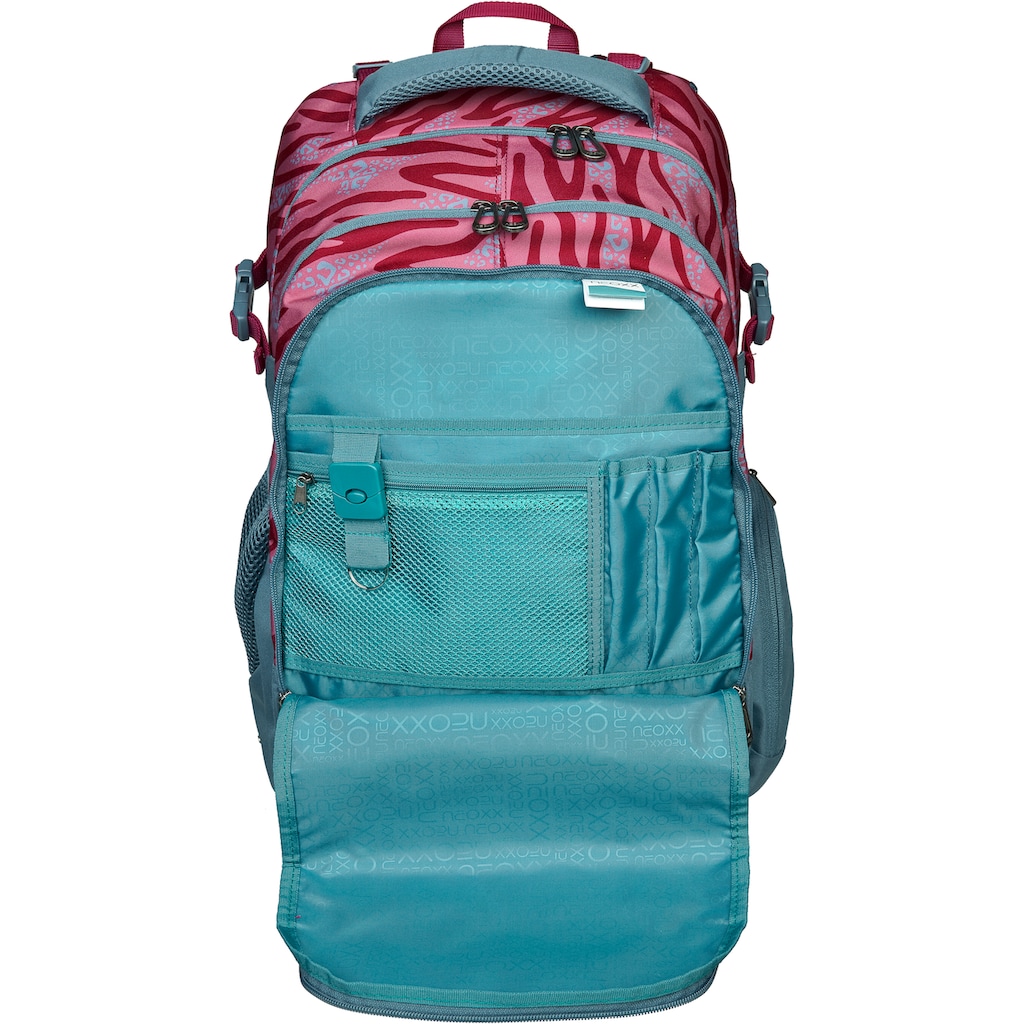 neoxx Schulrucksack »Active, Berry Vibes«, reflektierende Details-Floureszierende Flächen