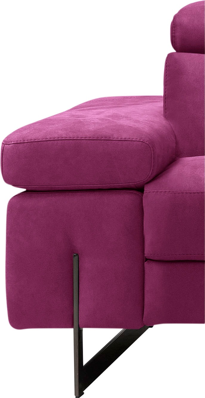 Egoitaliano 2,5-Sitzer »Candice, elegant und edel, hochwertiges Designsofa, bequem«, Kopfteile manuell verstellbar, titanumfarbene Kufenfüße