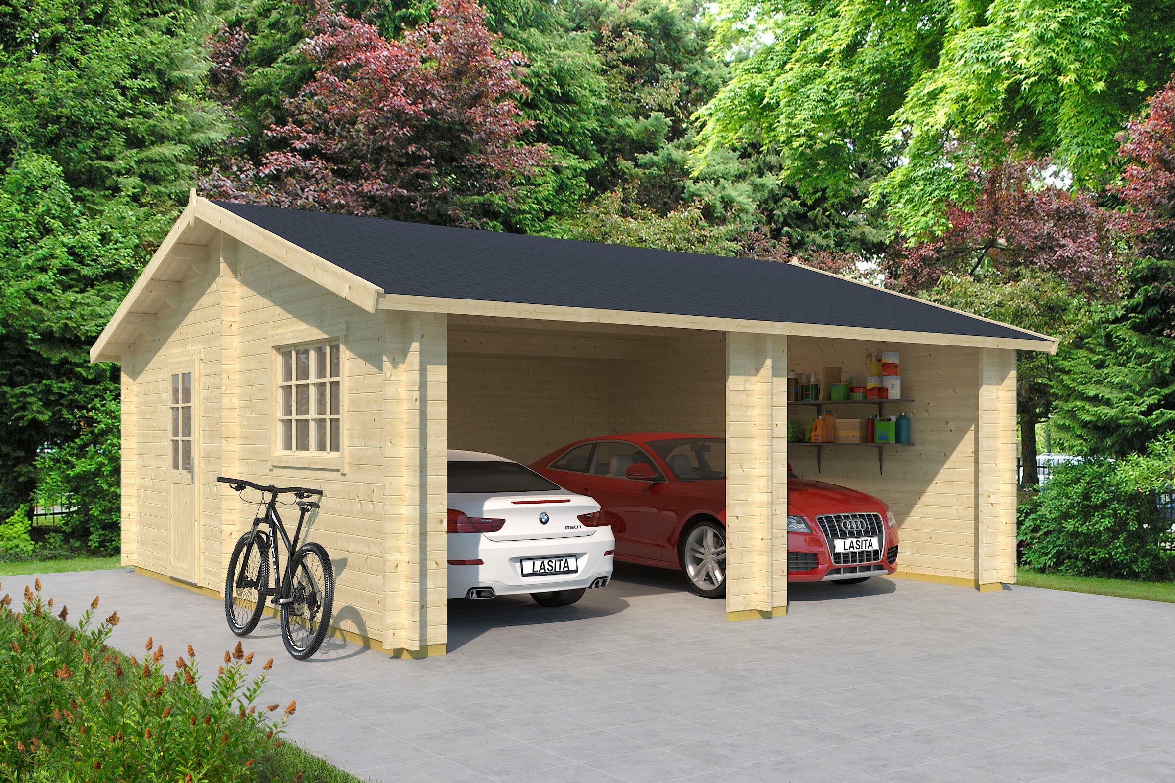 LASITA MAJA Garage »Falkland«, (Für 2 Fahrzeuge geeignet)