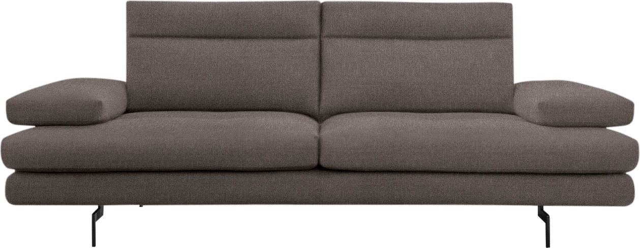 CALIA ITALIA 3,5-Sitzer "Toby Wing, 228 cm breit, italienisches Designsofa, Megasofa" inkl. Sitztiefenverstellung und Armteilfunktion, Füße in Schwarz matt