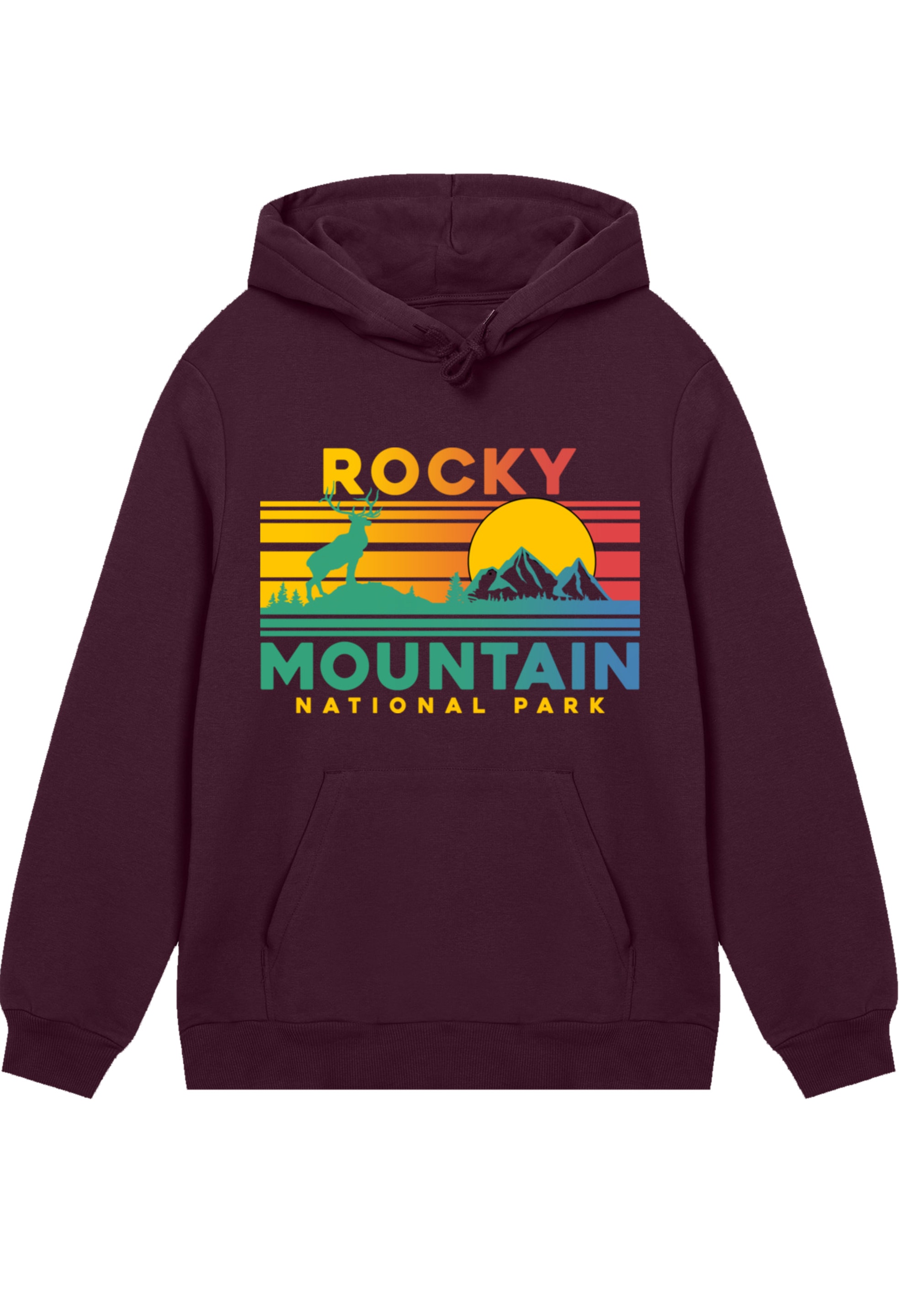 F4NT4STIC Kapuzenpullover »US National Parks Rocky Mountain Sunset«, Premium Qualität
