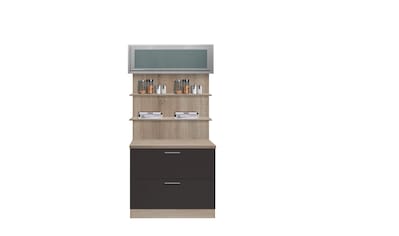 Black Friday TemaHome Küchenbuffet »Louise«, ausziehbarer Schrank, mit Fach  für eine Mikrowelle, Höhe 180 cm | BAUR