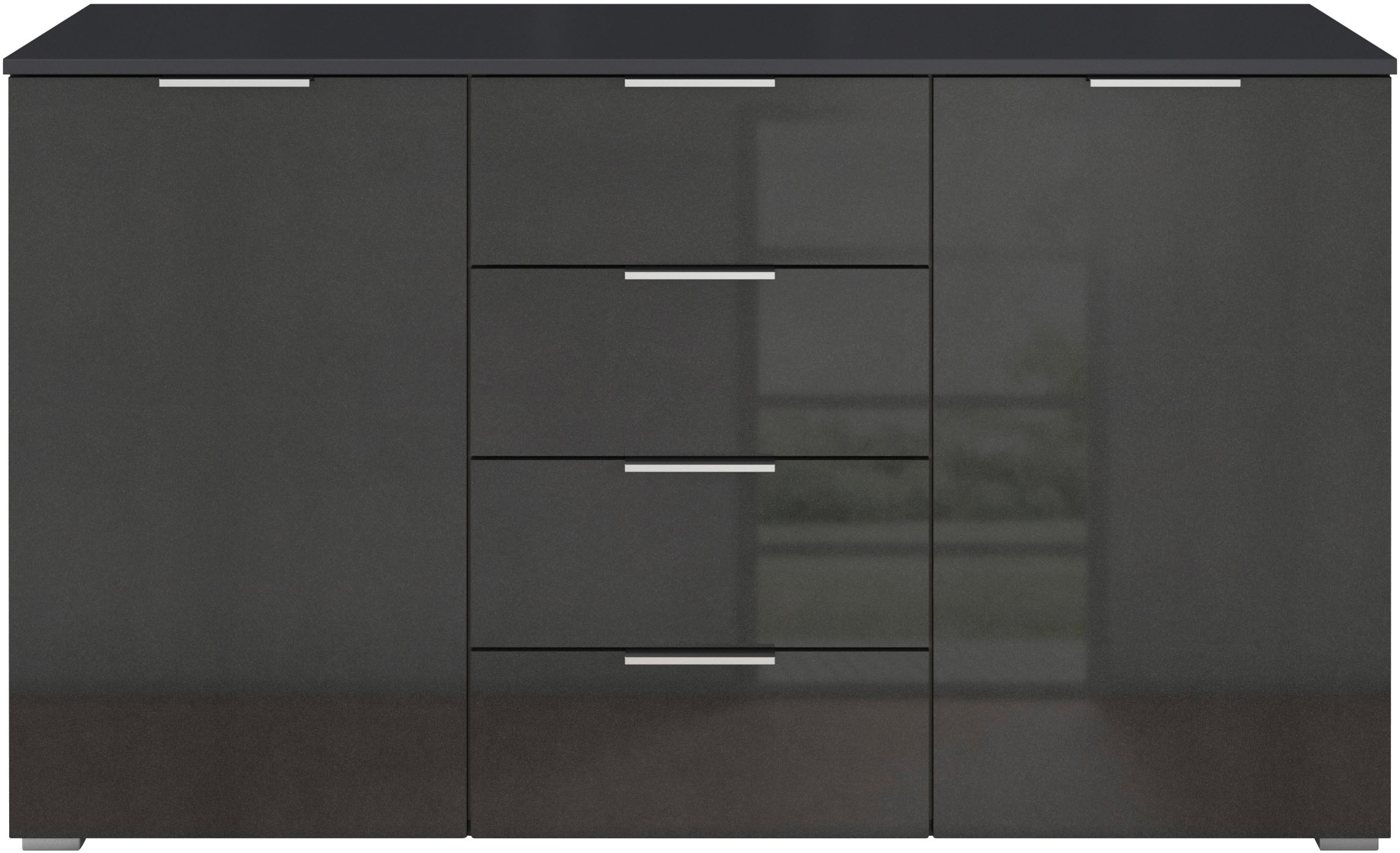 rauch Kombikommode »Sideboard Schubladenkommode AGORDO mit Dekor- oder Hochglanzfront«, (in zwei Griff-Farben, Breite 120 cm), vier große Schubladen, mit insgesamt 4 Einlegeböden MADE IN GERMANY
