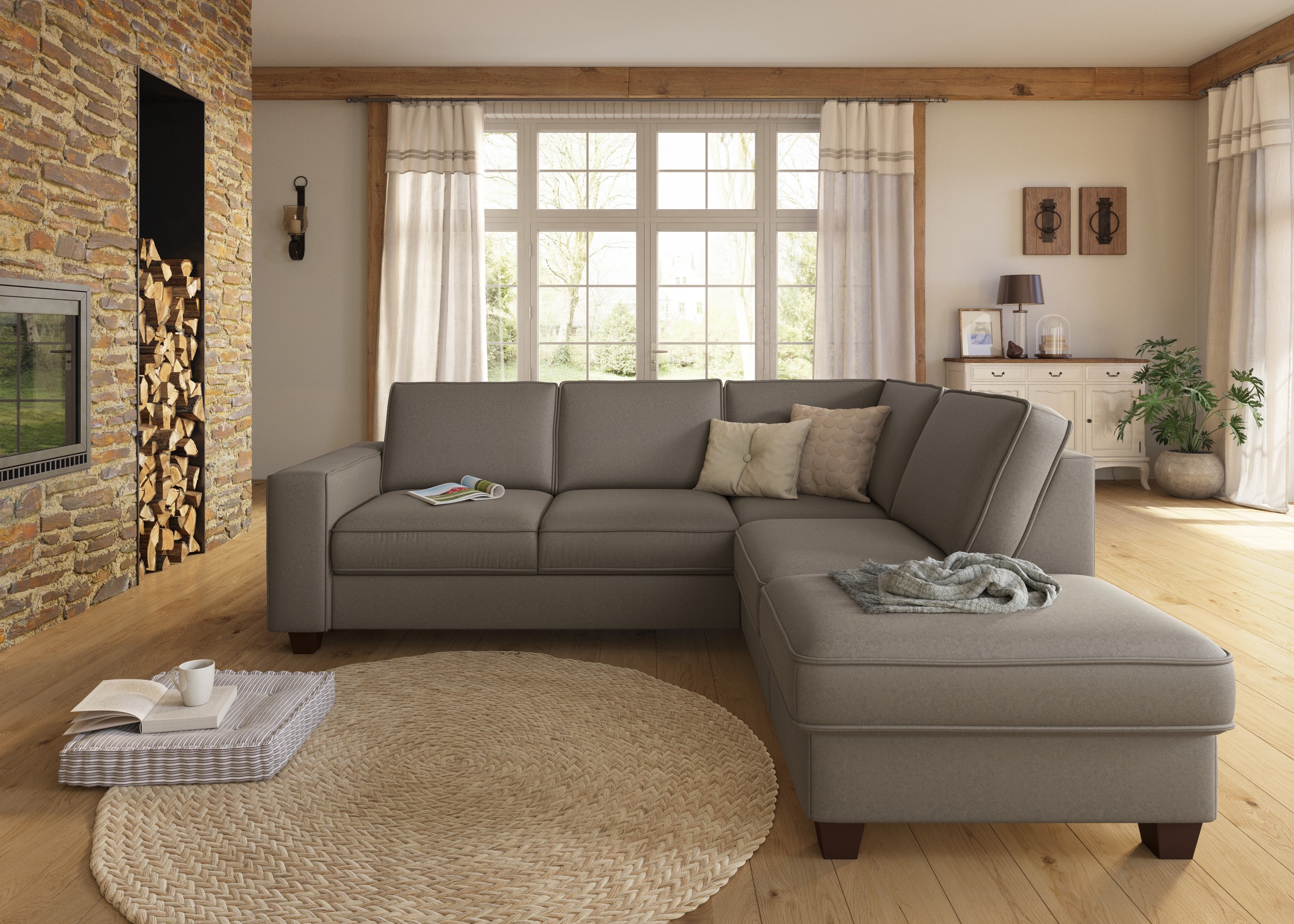 Home affaire Ecksofa "County L-Form" wahlweise Ottomane links oder rechts, günstig online kaufen