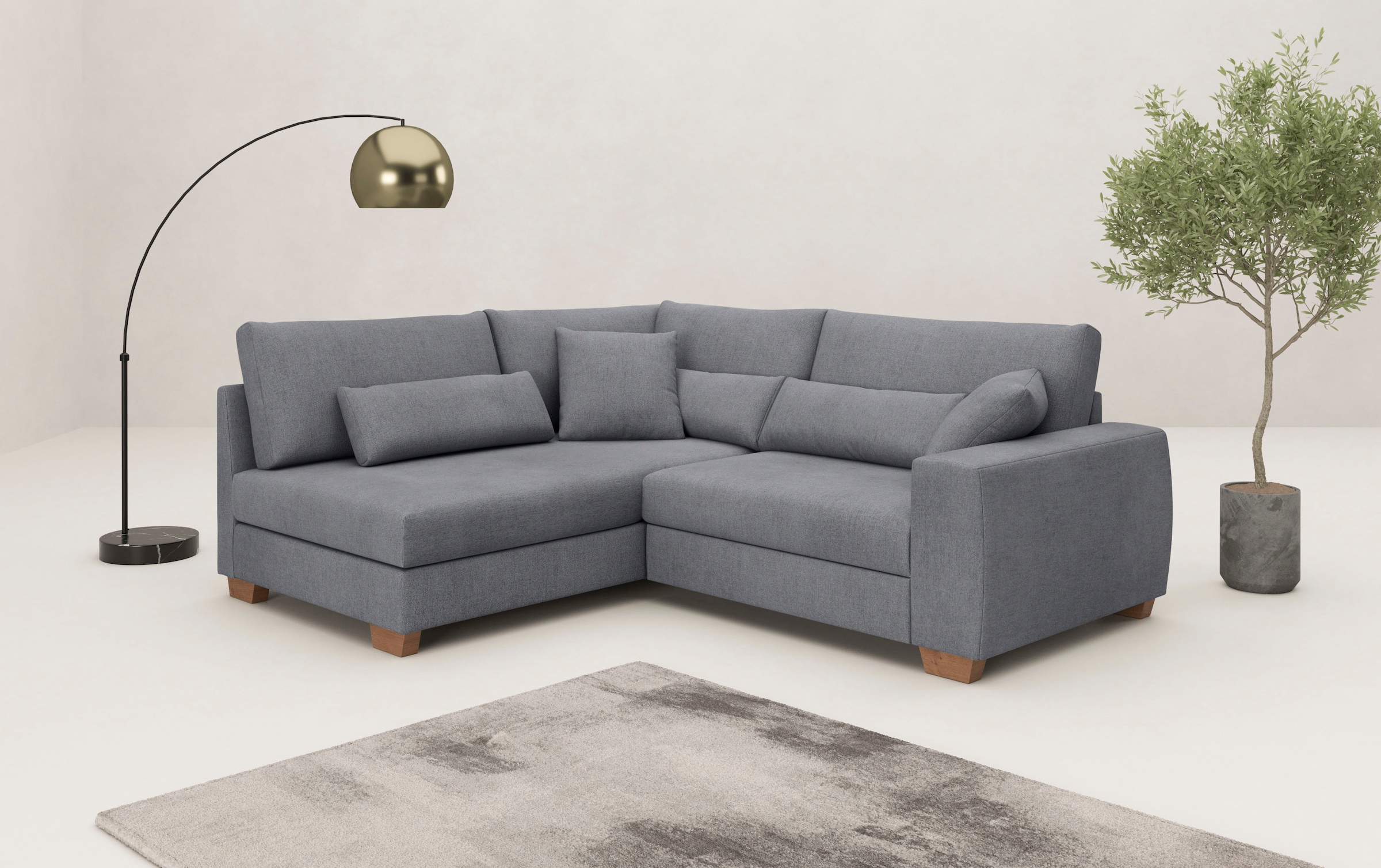 Mr. Couch Ecksofa "Hilla L-Form", Mit Federkern, wahlweise mit Bettfunktion günstig online kaufen