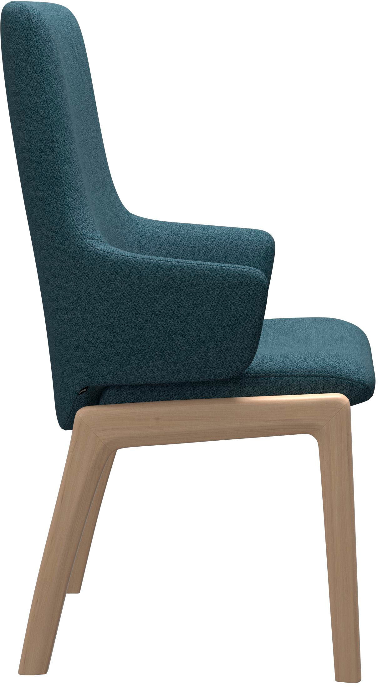 Stressless® Polsterstuhl »Laurel«, ROHLEDER Stoff Q2 FARON, High Back mit Armlehne, Größe L, mit abgerundeten Beinen in Eiche