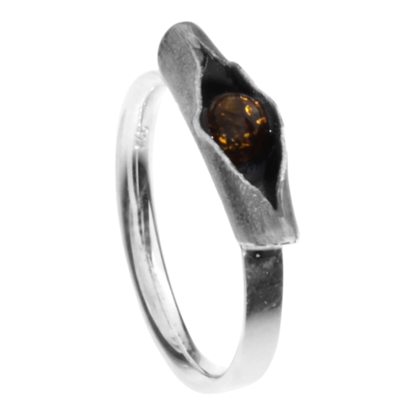 Fingerring OSTSEE-SCHMUCK "- Hedi-Sarah Vicenca - Silber 925/000 - Bernstein" Gr. 60, silber (silber 925, silberfarben, weiß), Fingerringe, Damen, 60, Fingerring